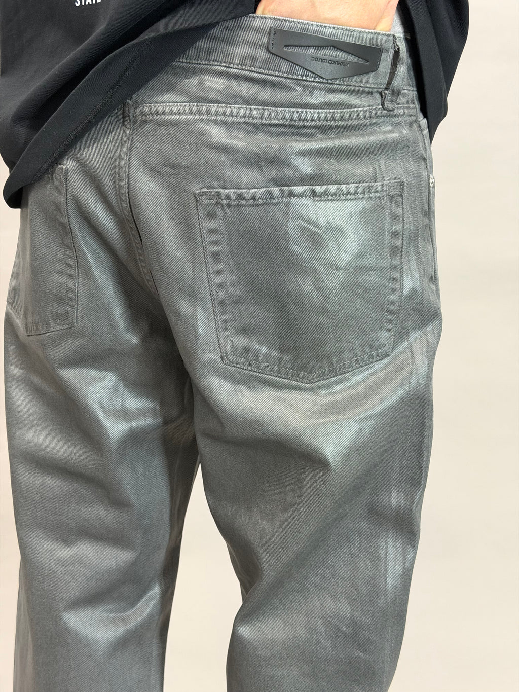 Grey Waxed Leather