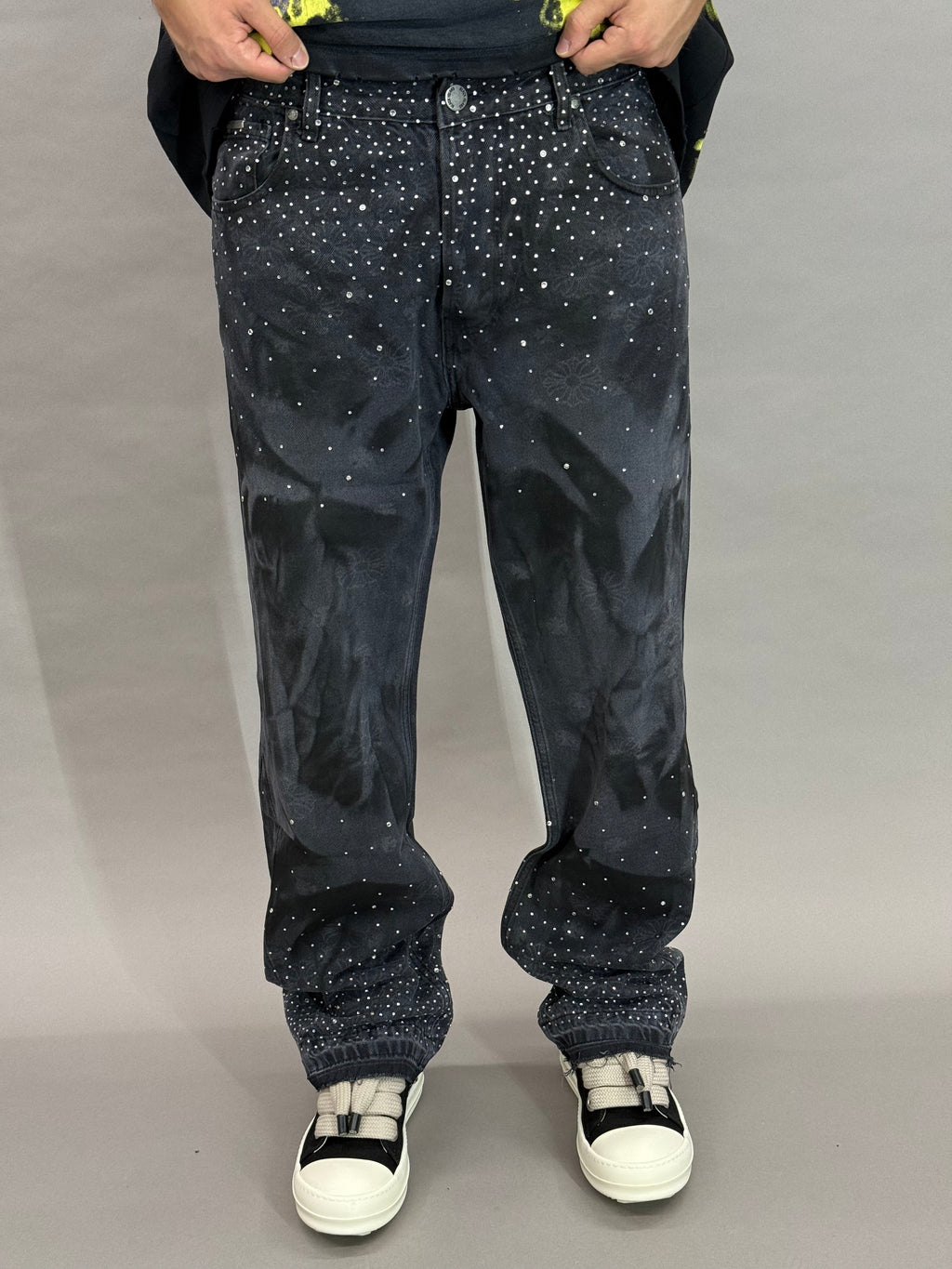 Rhinestone Washed Baggy BI