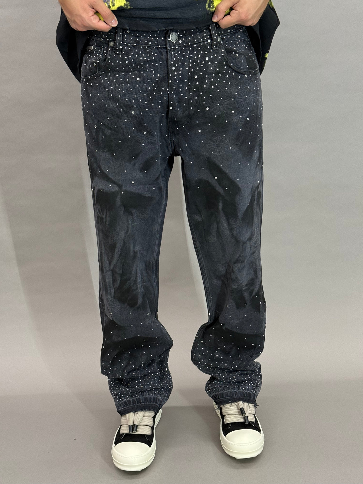 Rhinestone Washed Baggy BI
