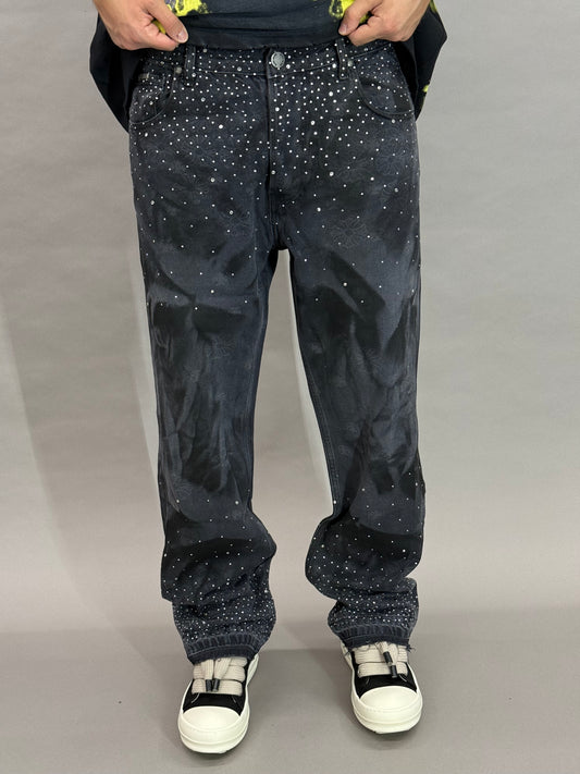 Rhinestone Washed Baggy BI