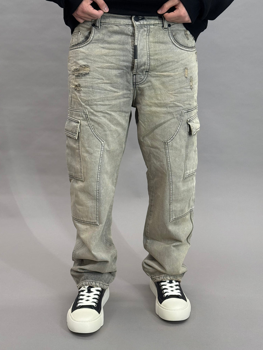 Baggy Cargo Worker Dirty Grey