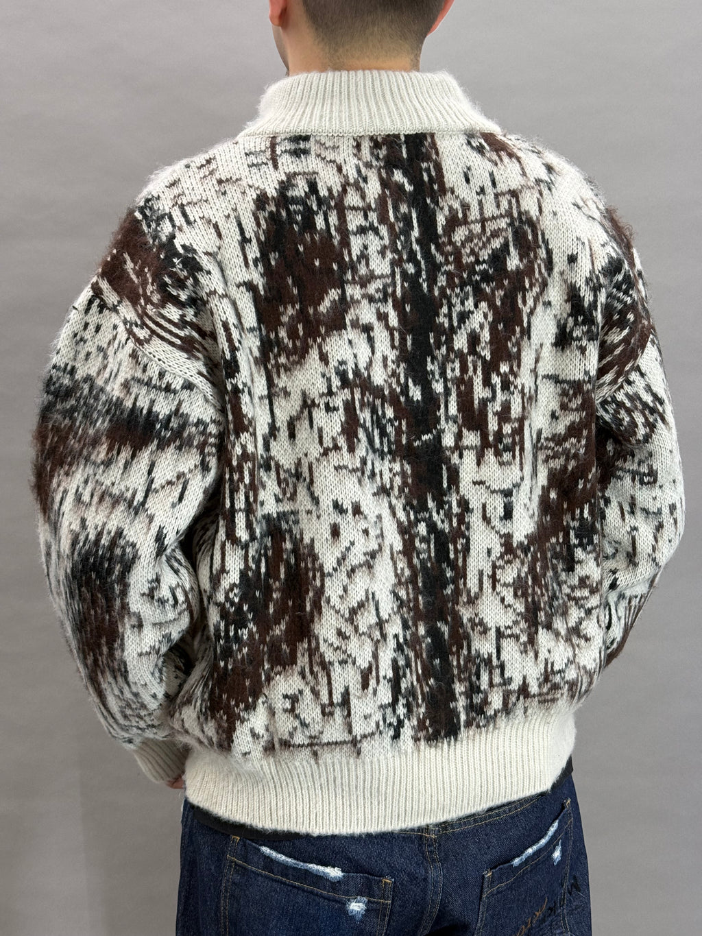 Pull Zip Natural Brushed Wool