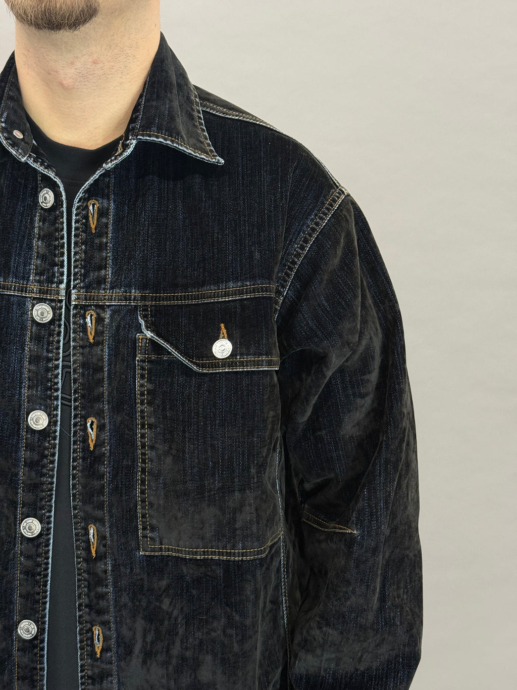 Velvet Denim Coord Black