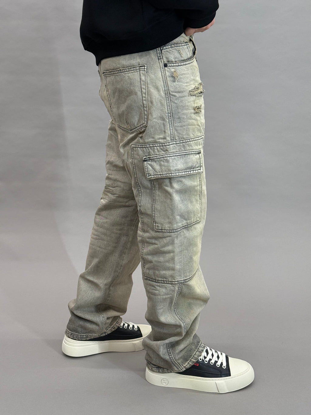 Baggy Cargo Worker Dirty Grey