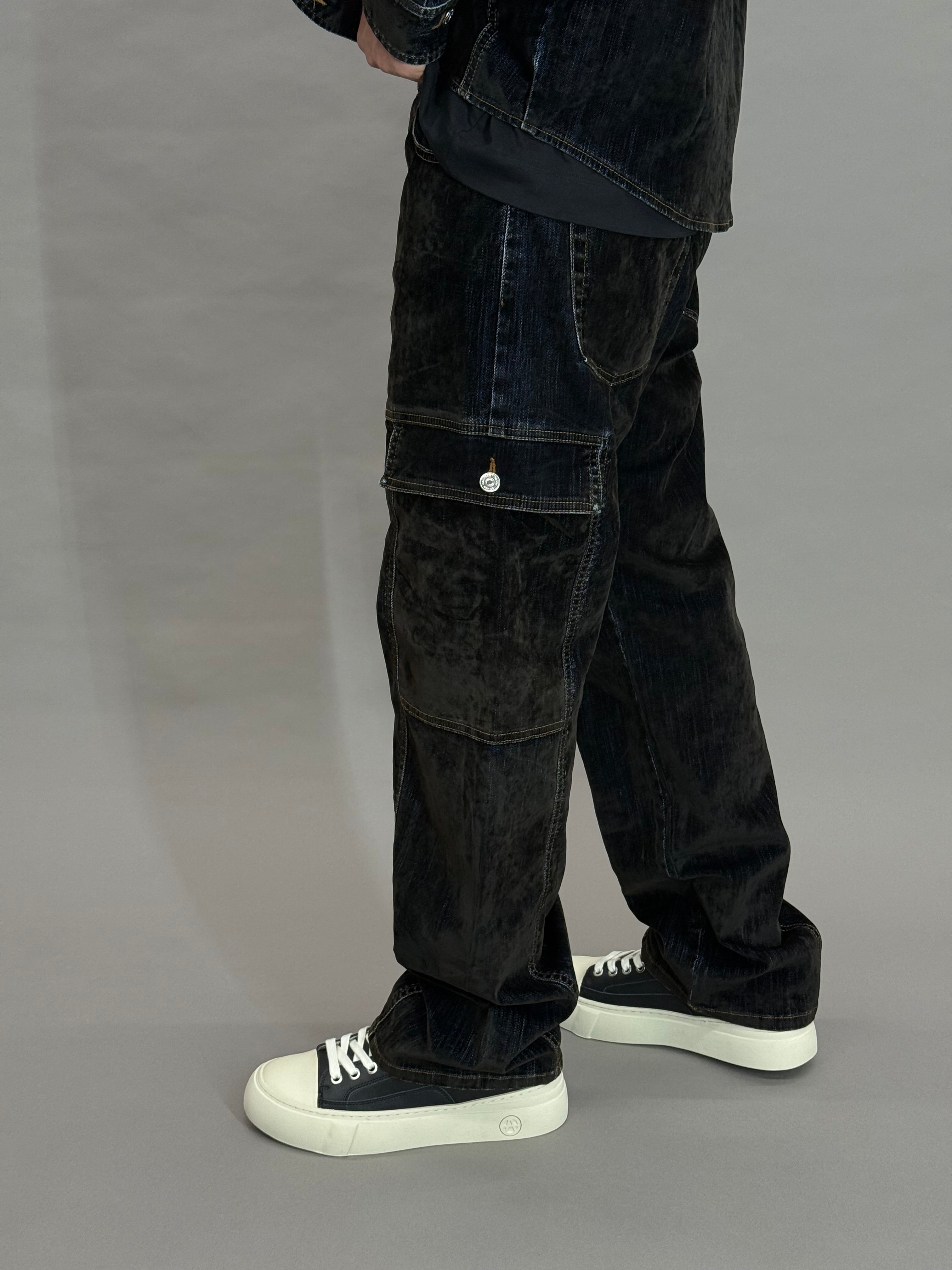 Velvet Denim Coord Black