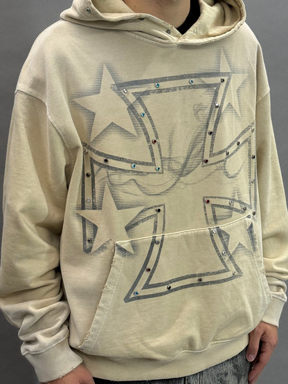 Studded Iron Cross Beige BI