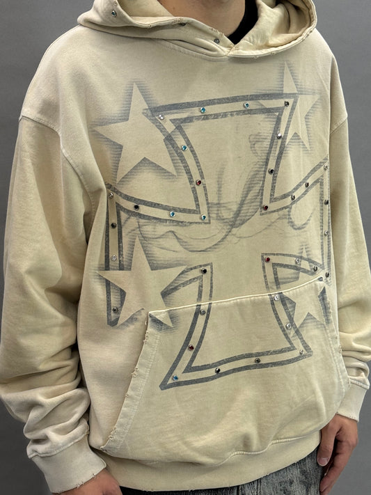 Studded Iron Cross Beige BI