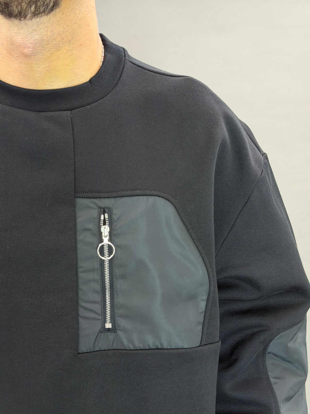 Crewneck Pocket Zip State
