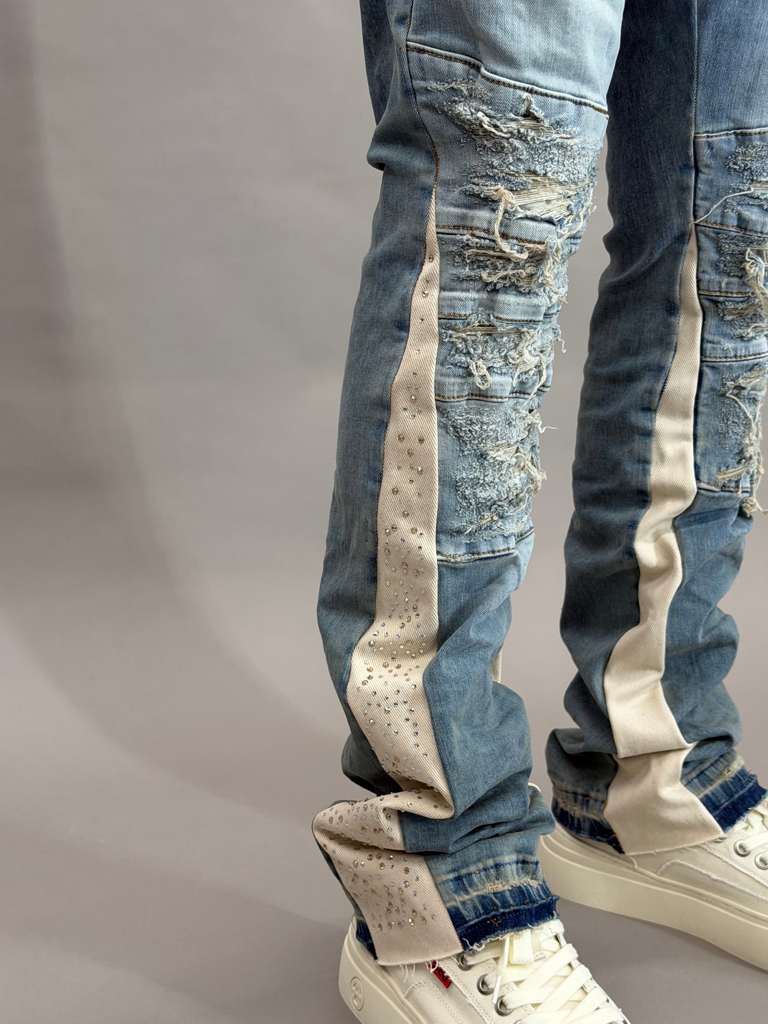 Pearls And Rhinestones Denim