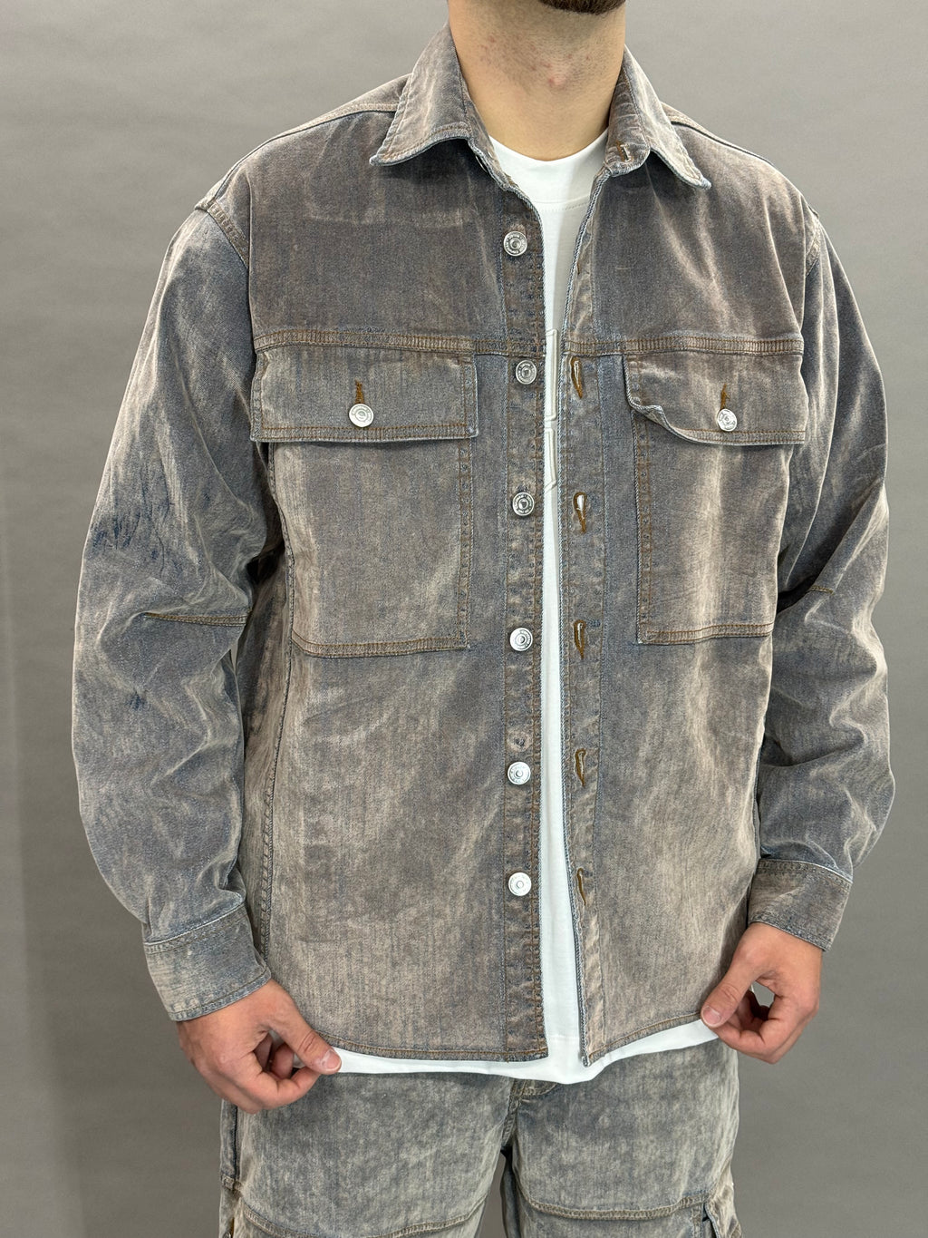 Velvet Denim Coord Grey