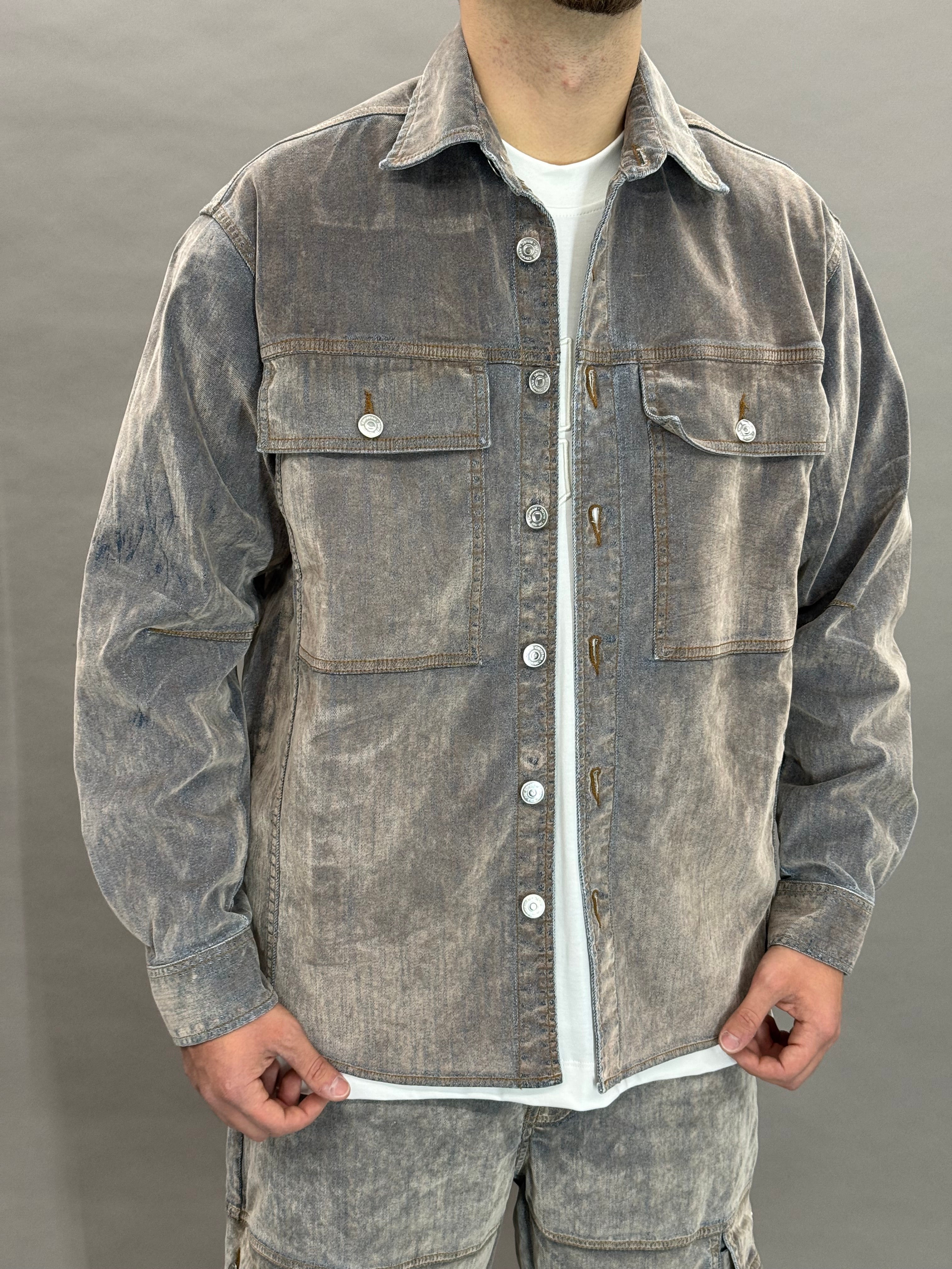 Velvet Denim Coord Grey