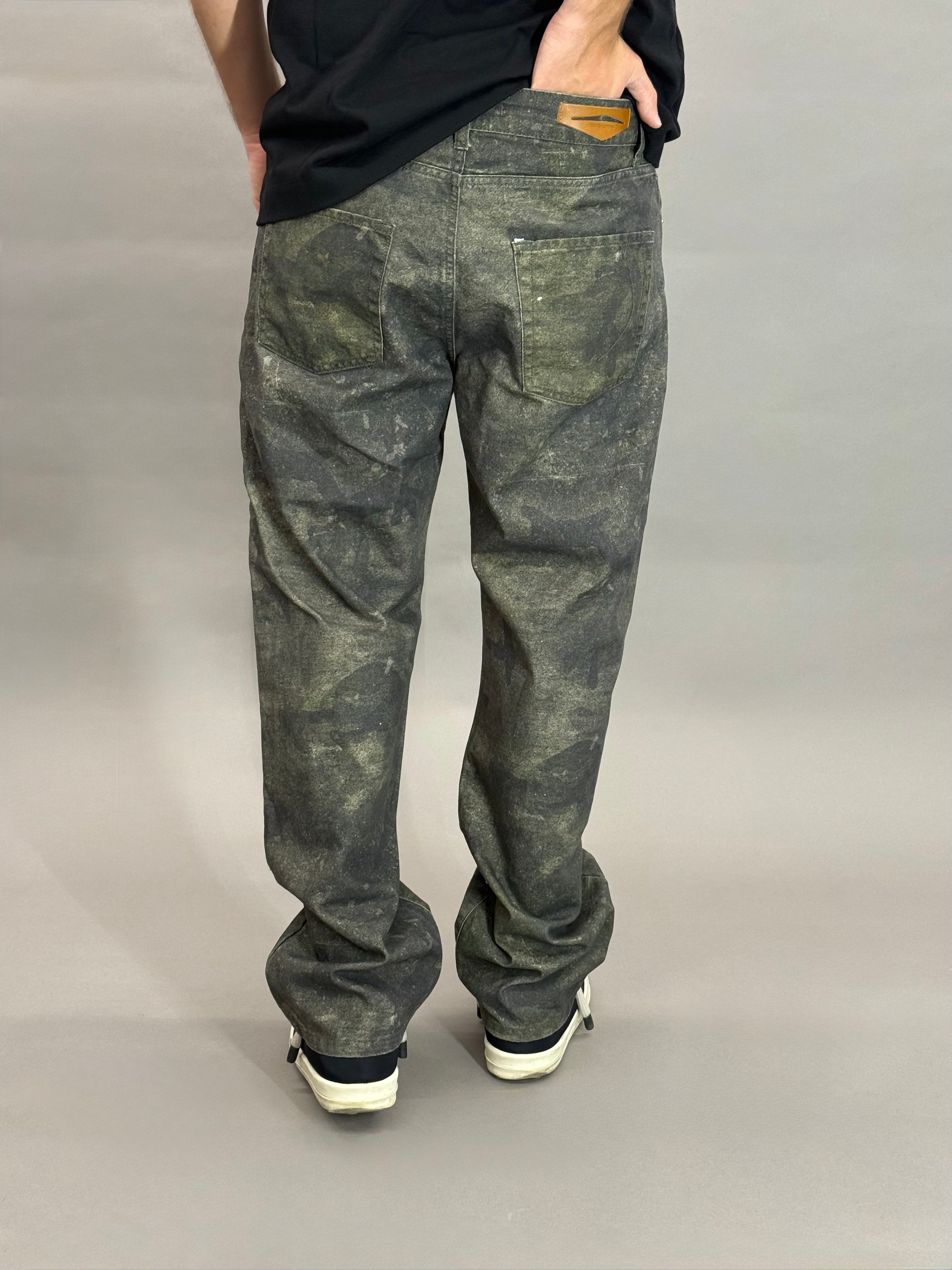 Baggy Denim Green Camouflage