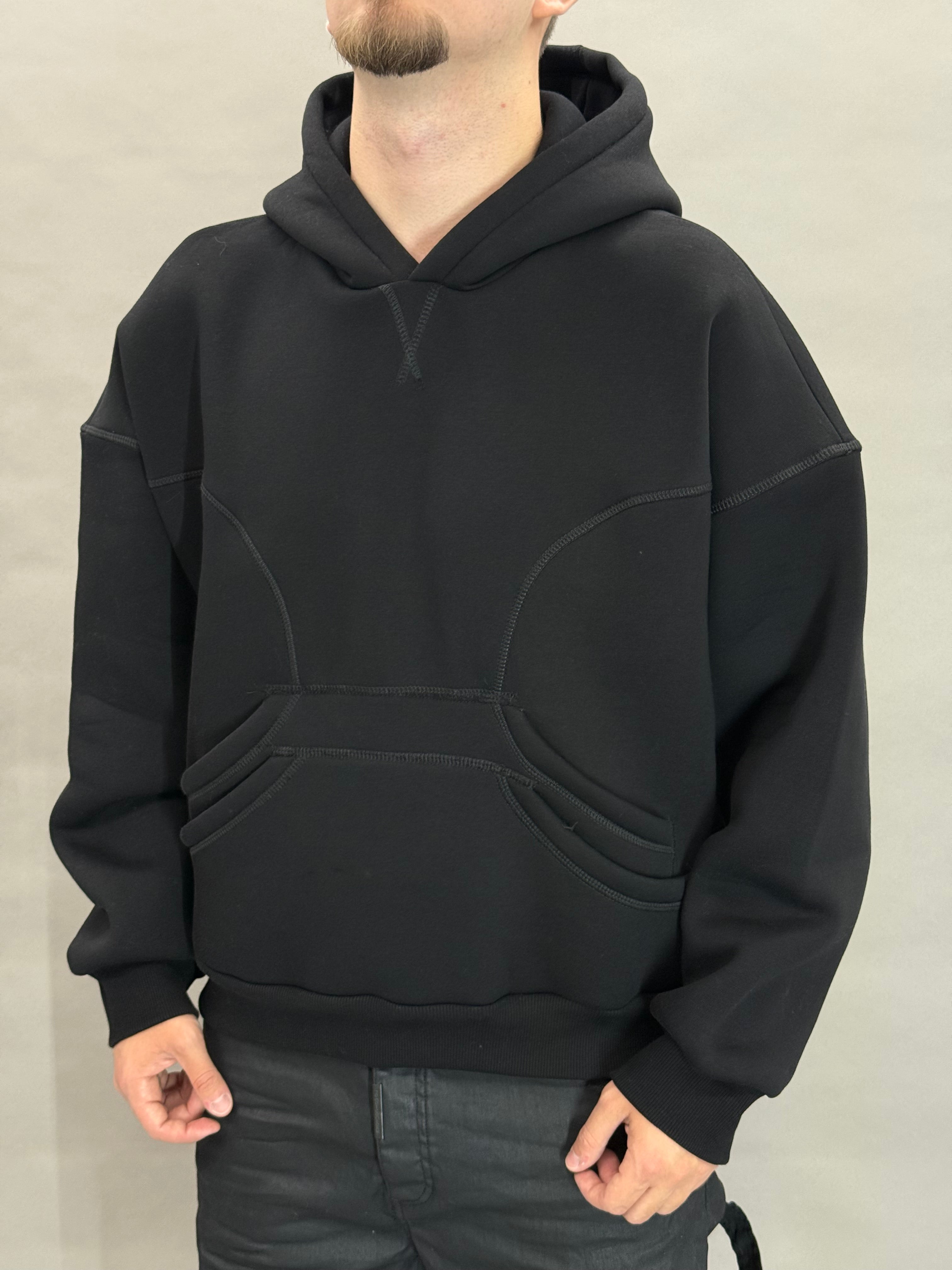 Black Stitching Double Pouch