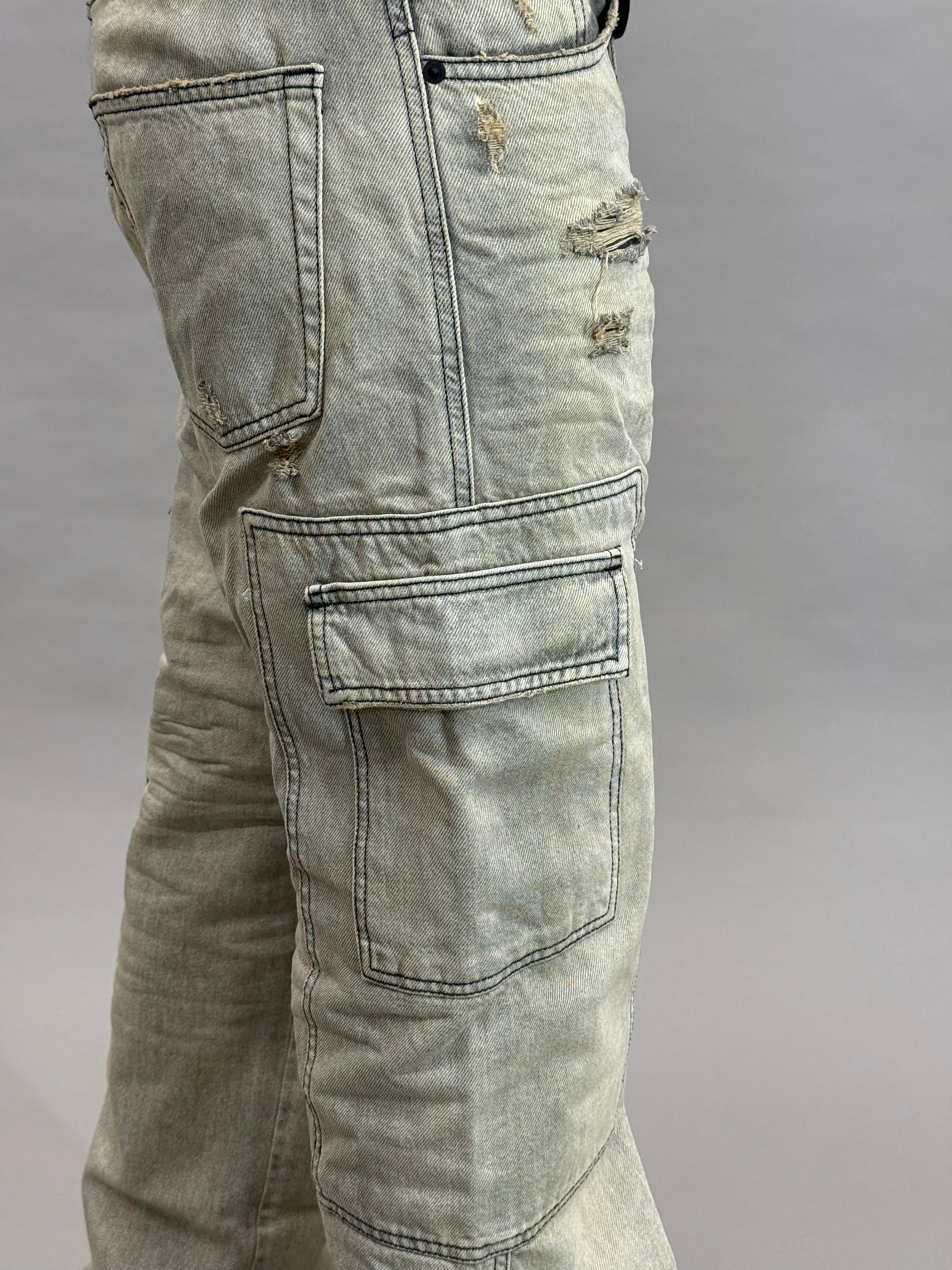 Baggy Cargo Worker Dirty Grey