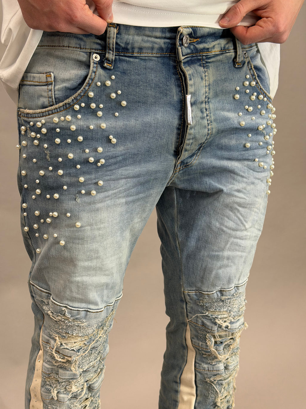 Pearls And Rhinestones Denim