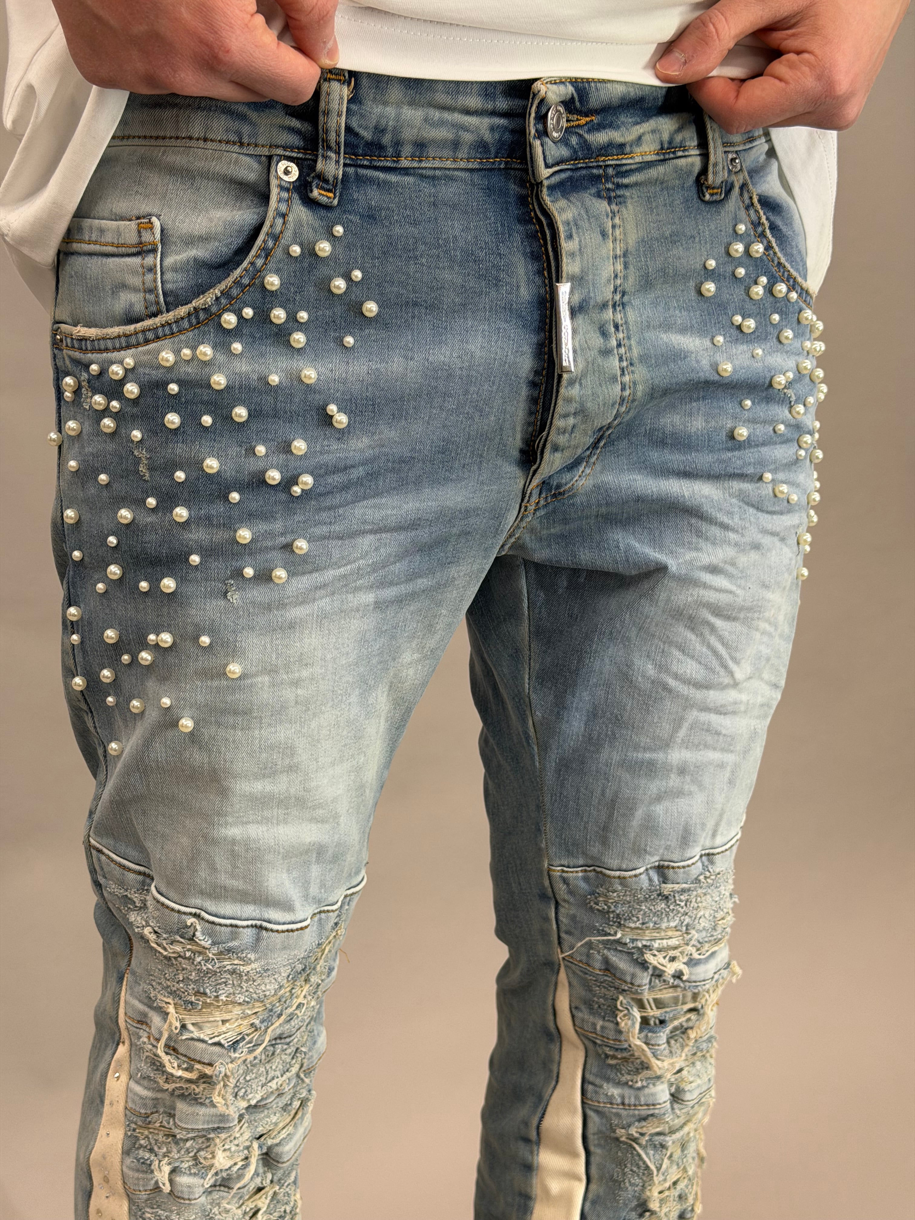 Pearls And Rhinestones Denim