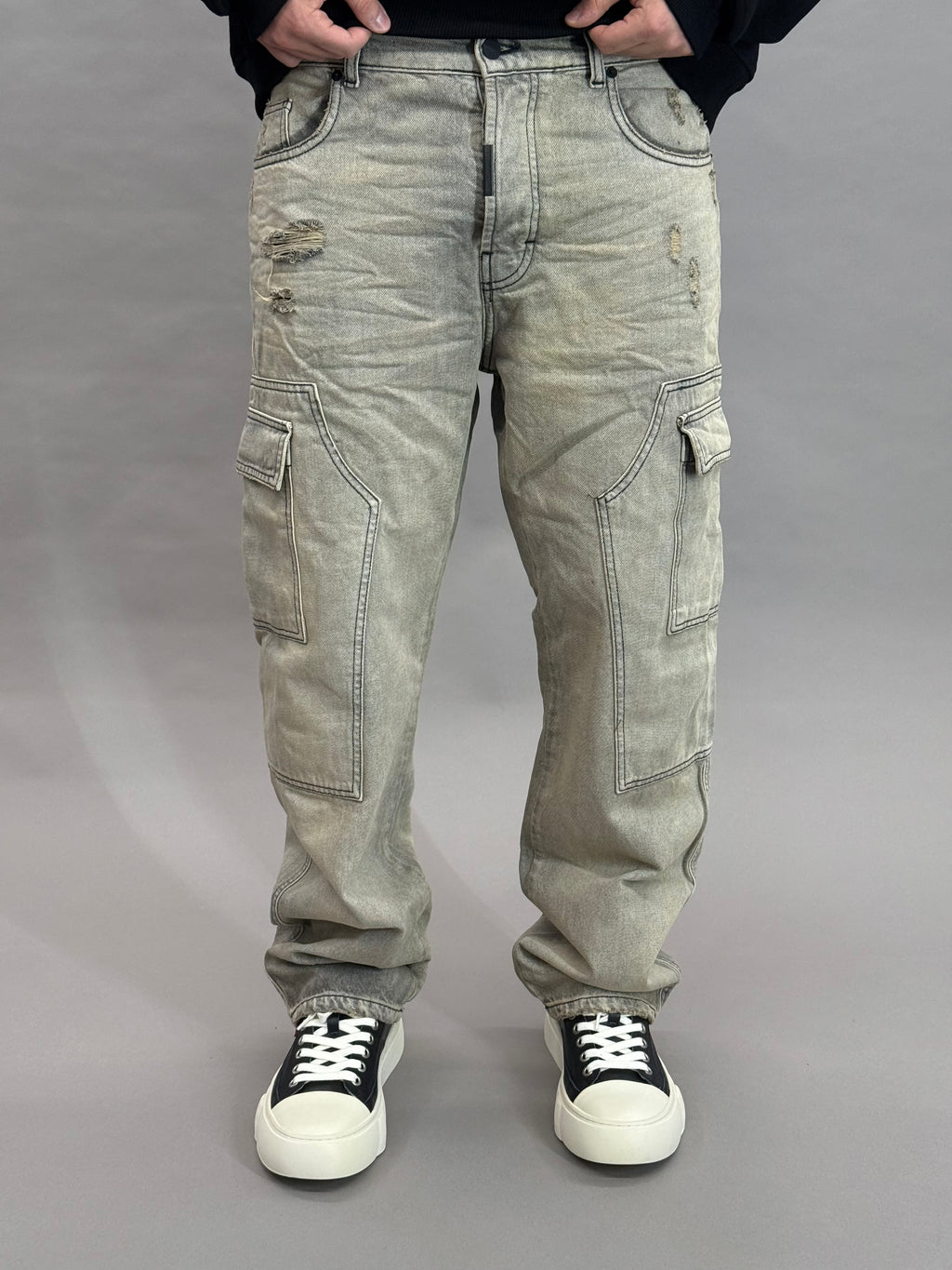 Baggy Cargo Worker Dirty Grey