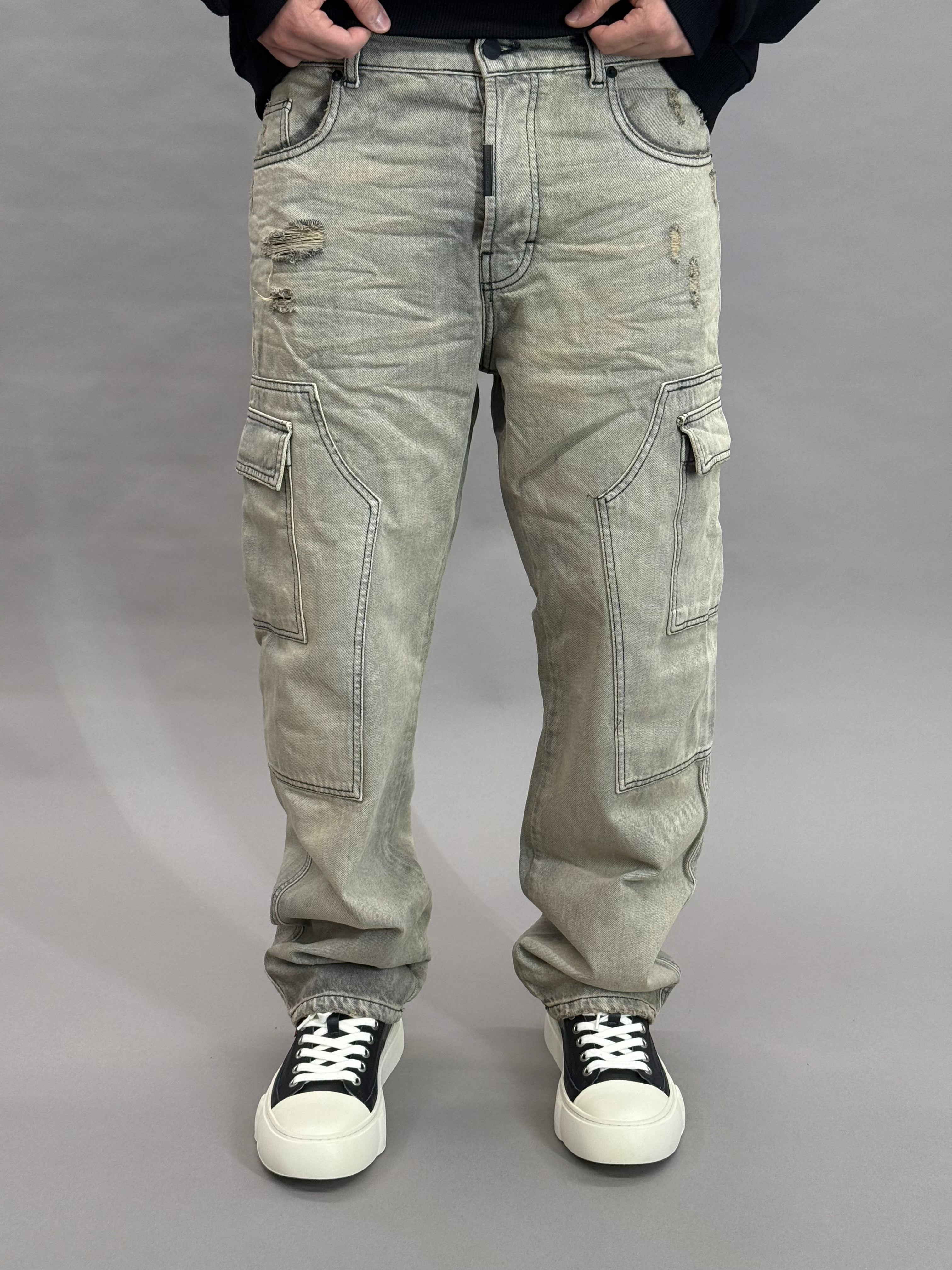 Baggy Cargo Worker Dirty Grey