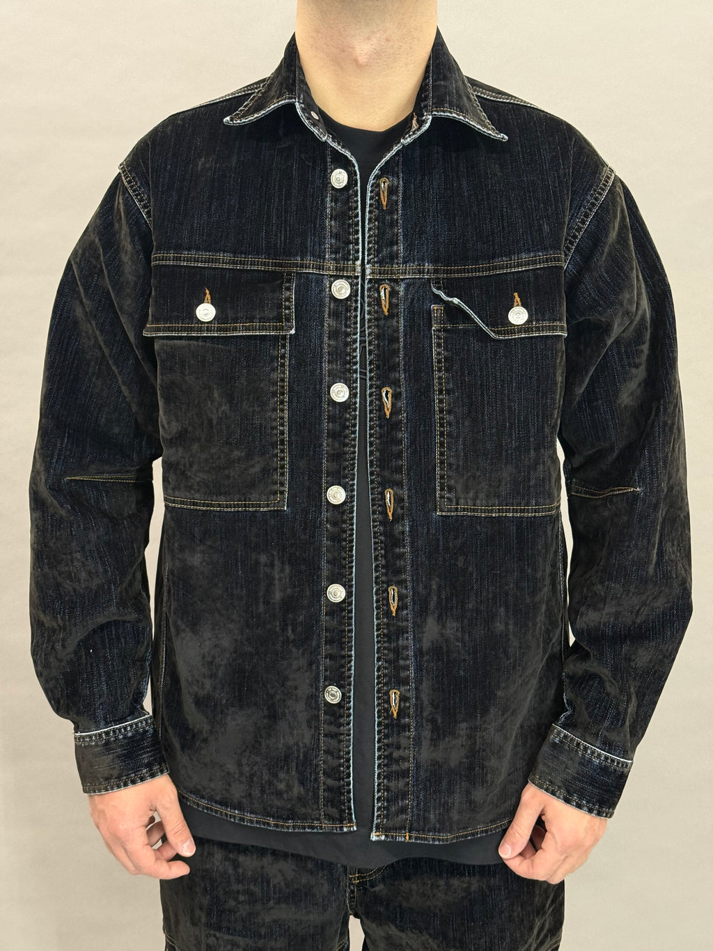 Velvet Denim Coord Black