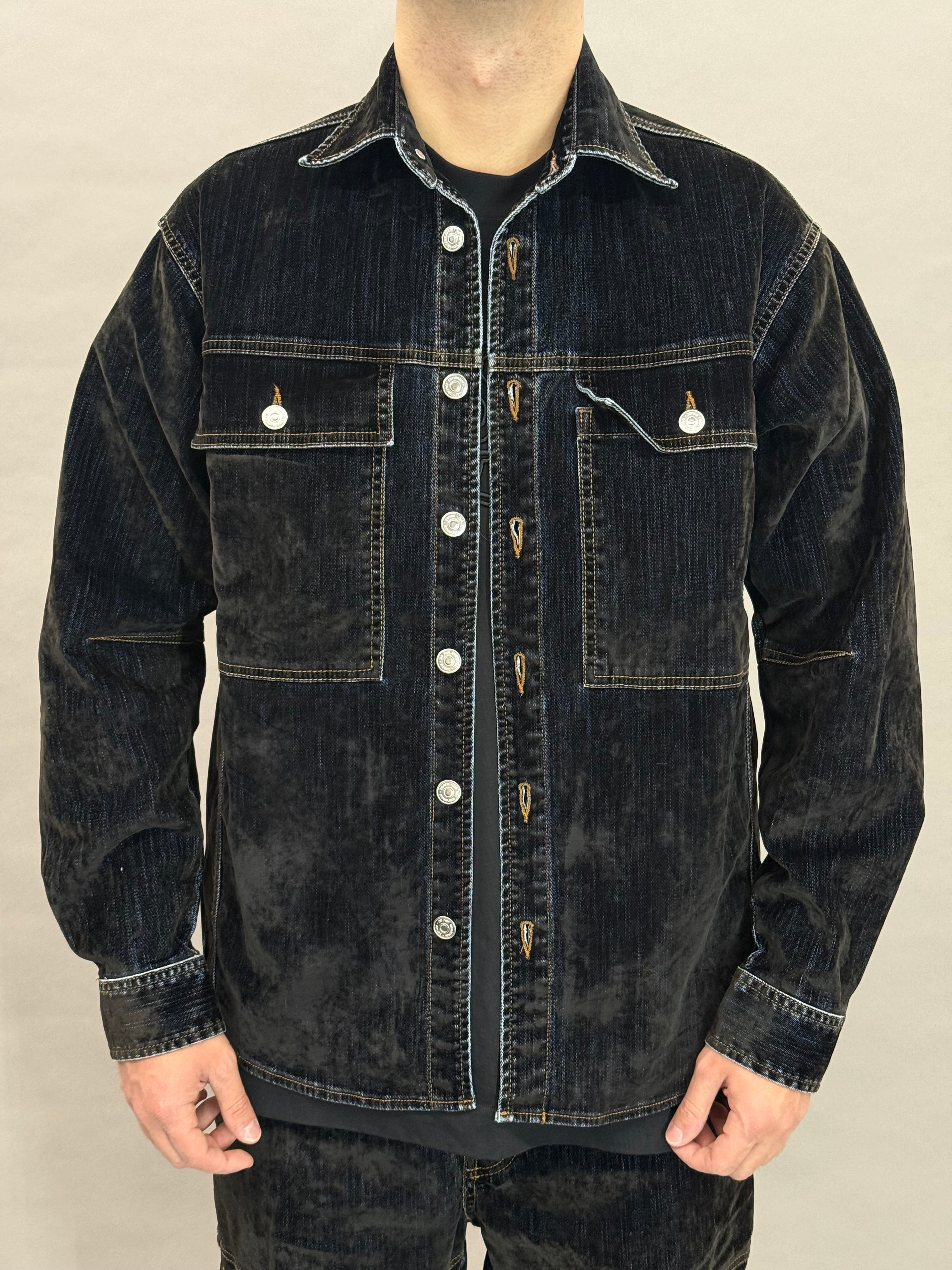 Velvet Denim Coord Black