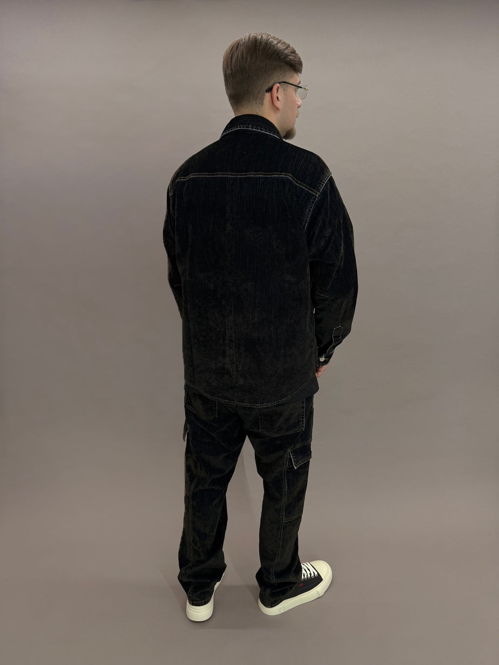 Velvet Denim Coord Black