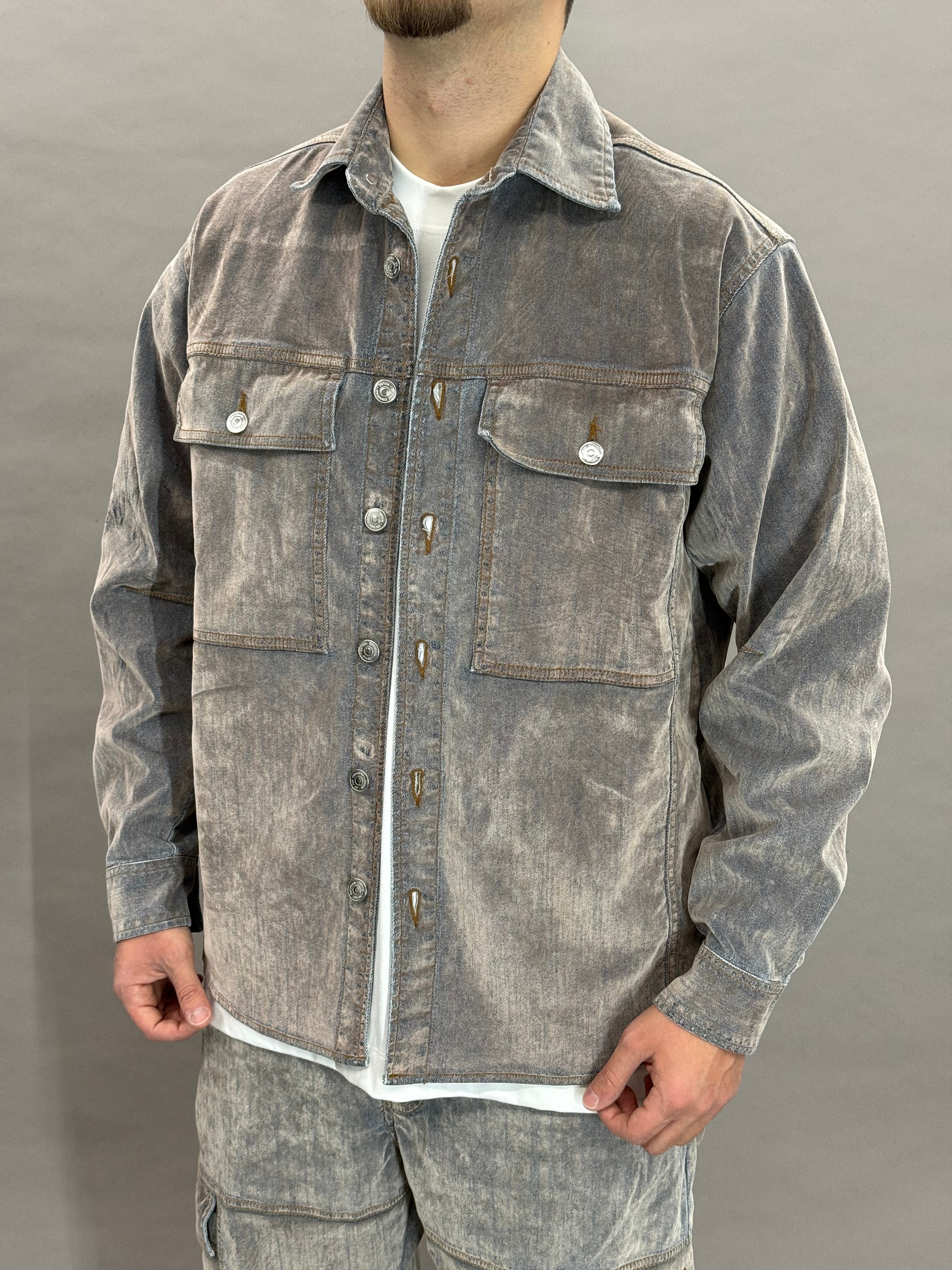 Velvet Denim Coord Grey