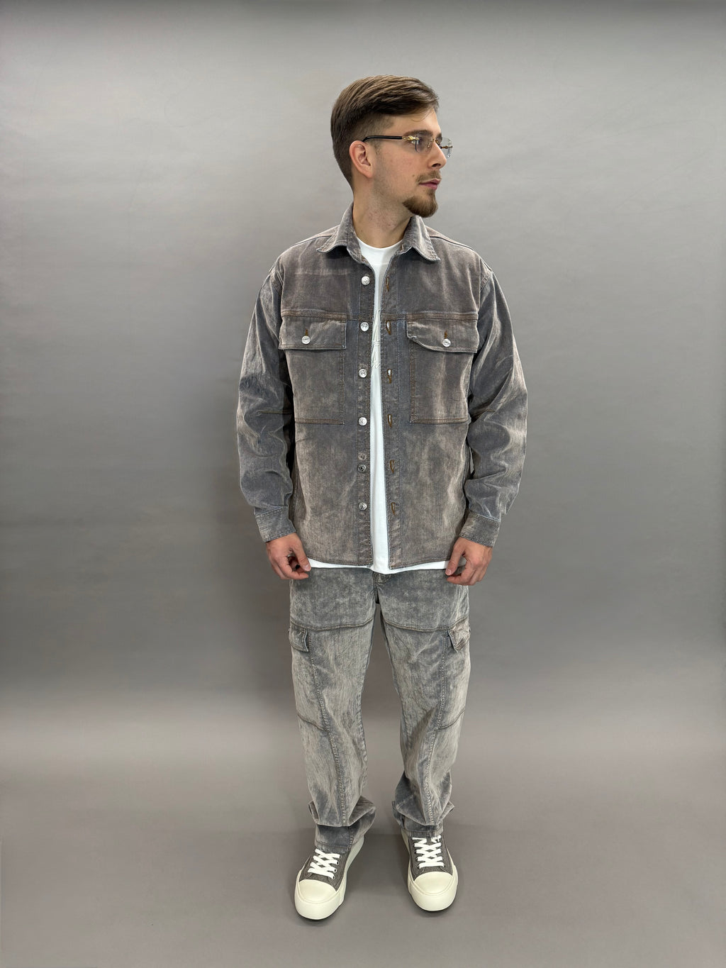 Velvet Denim Coord Grey