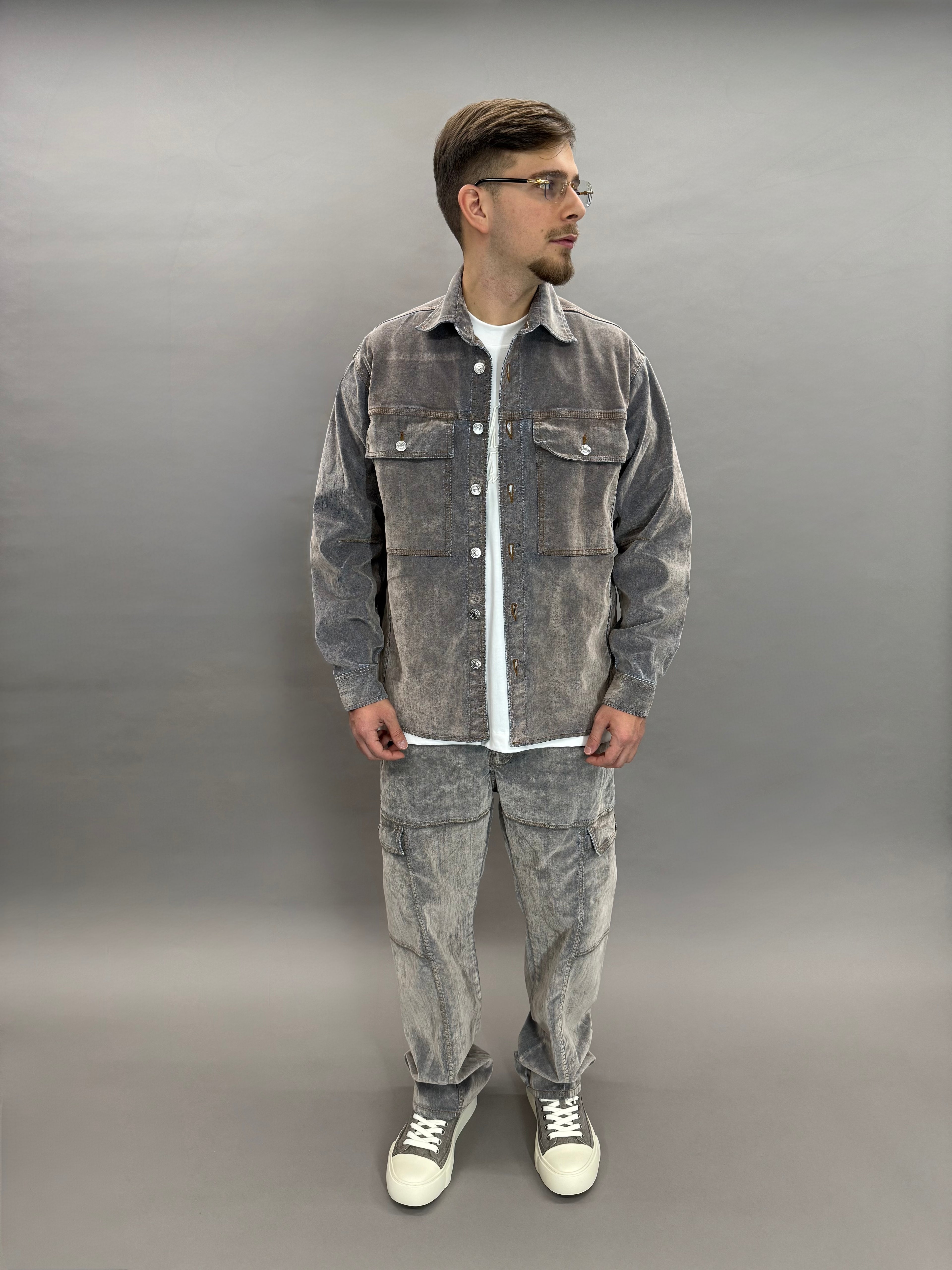 Velvet Denim Coord Grey