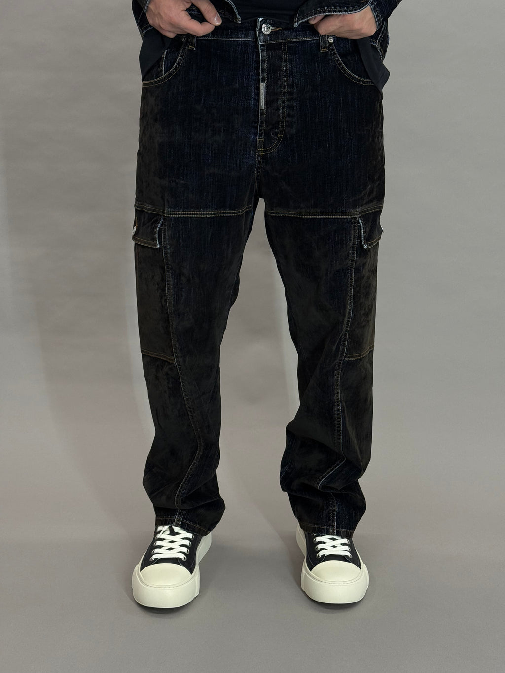 Velvet Denim Coord Black