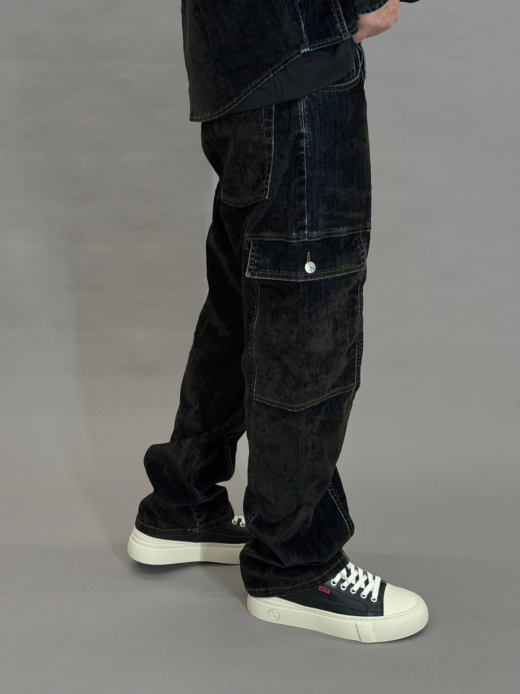 Velvet Denim Coord Black