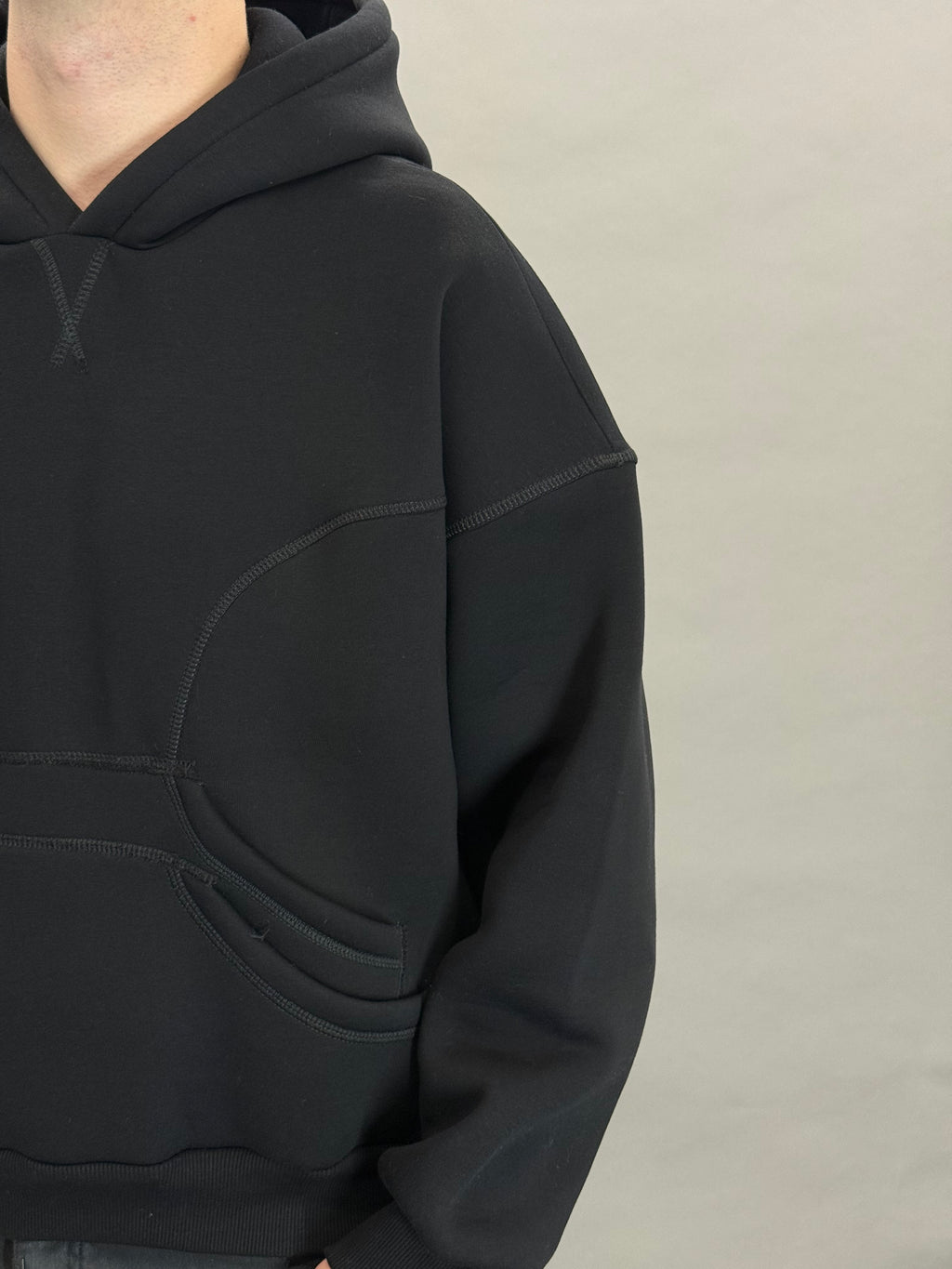 Black Stitching Double Pouch