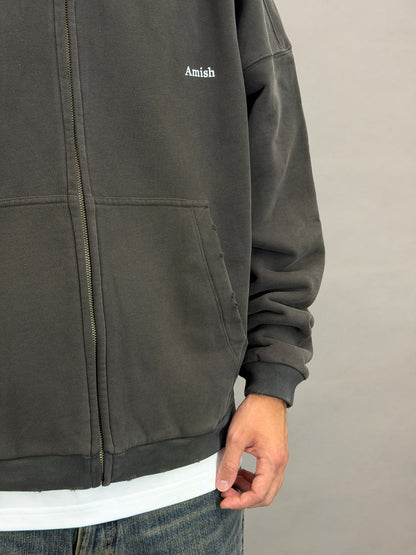 Hood Zip Sweater Micrologo Amish
