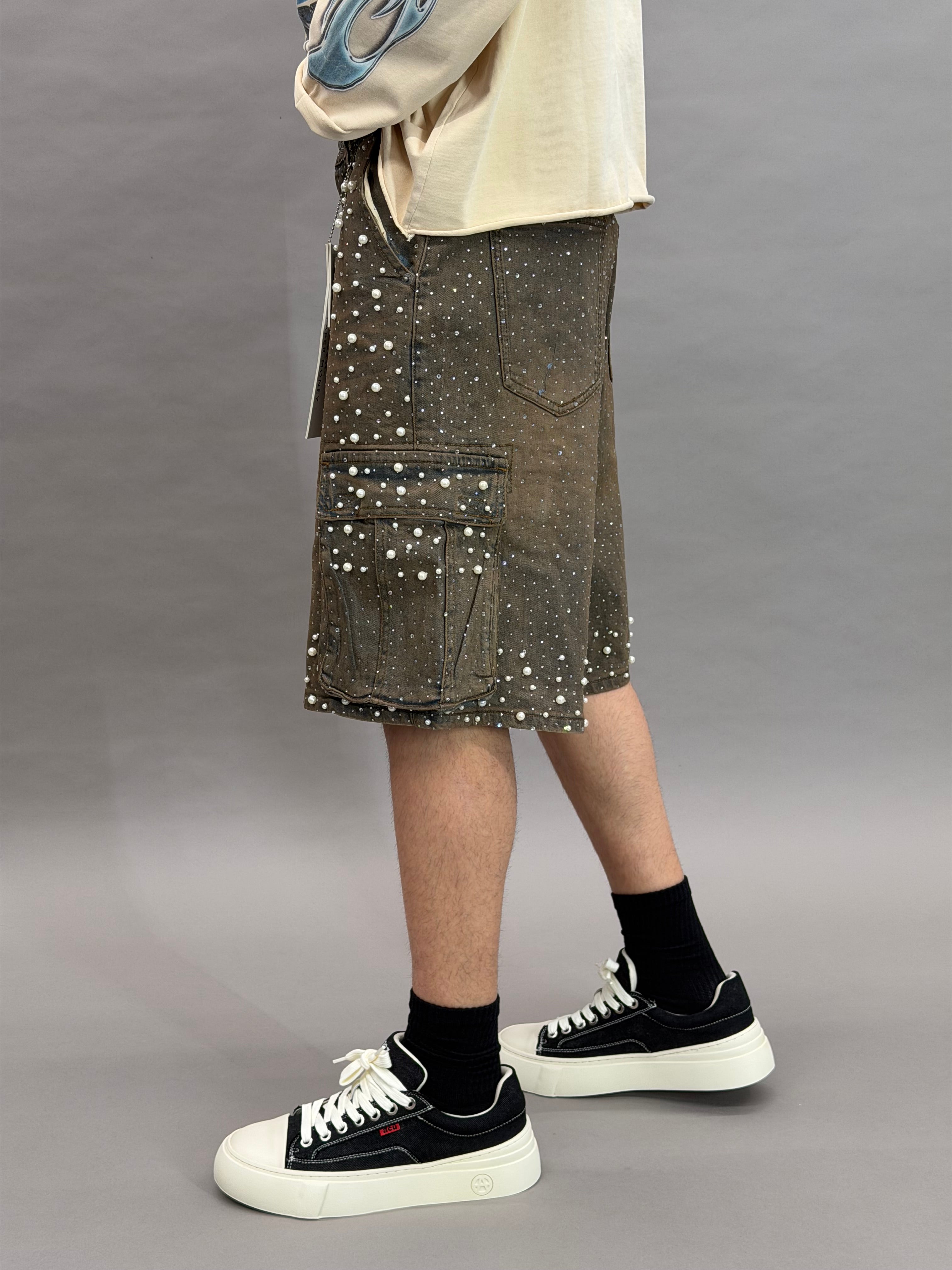 Pearl Crystal Shorts Dusk