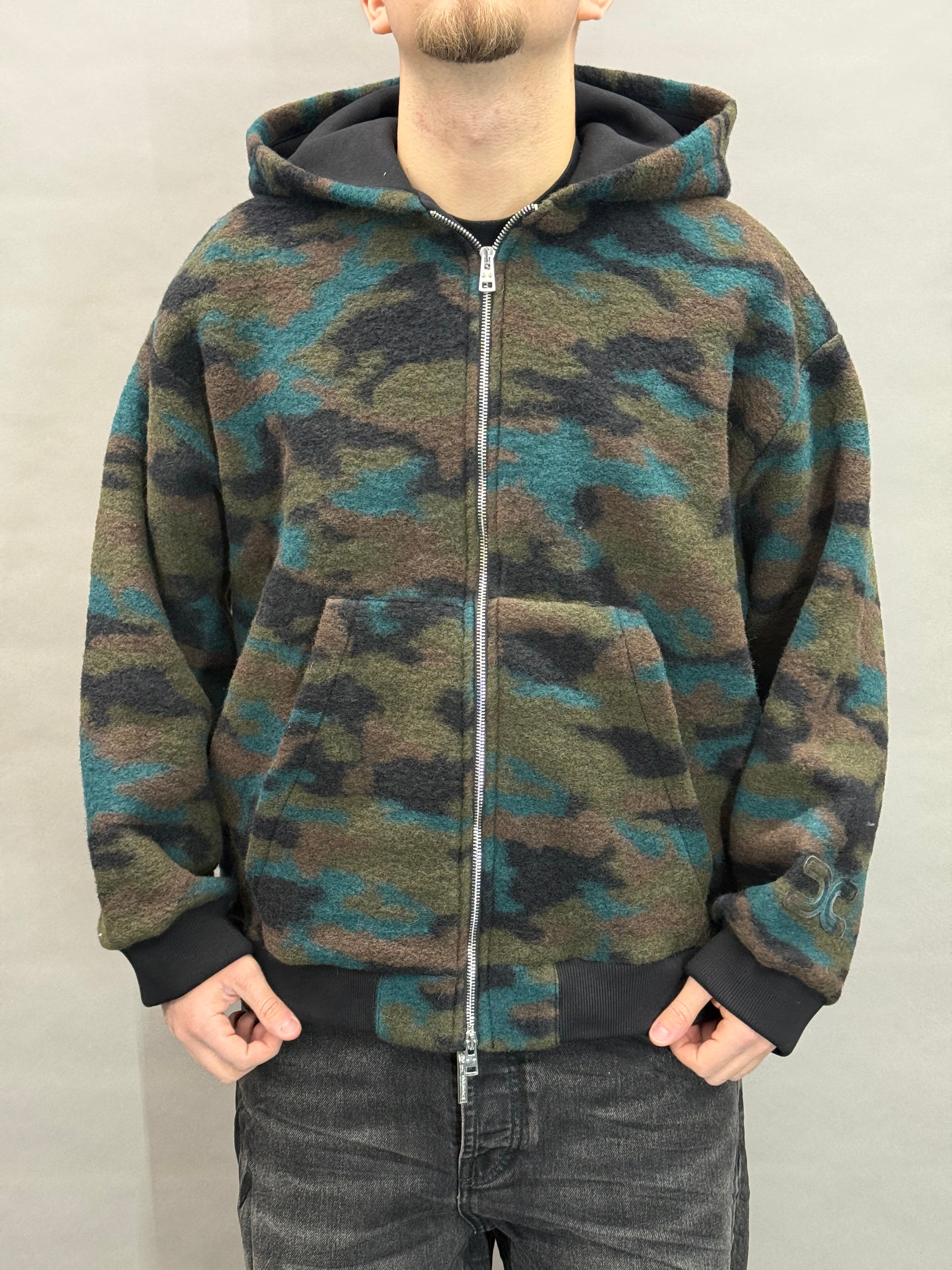 Green Camouflage Woll Hoodie