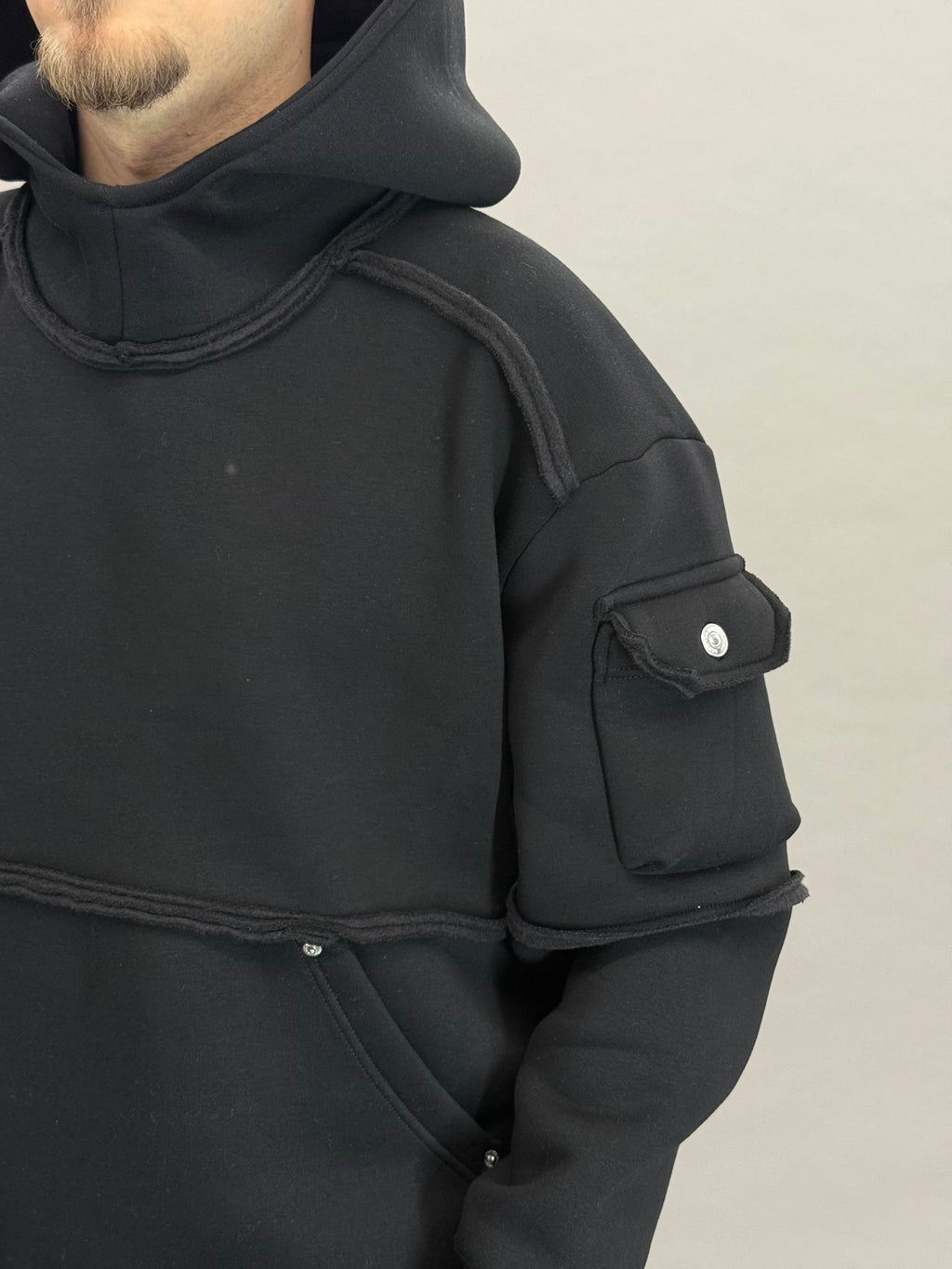 Black Balaclava Hoodie Cargo