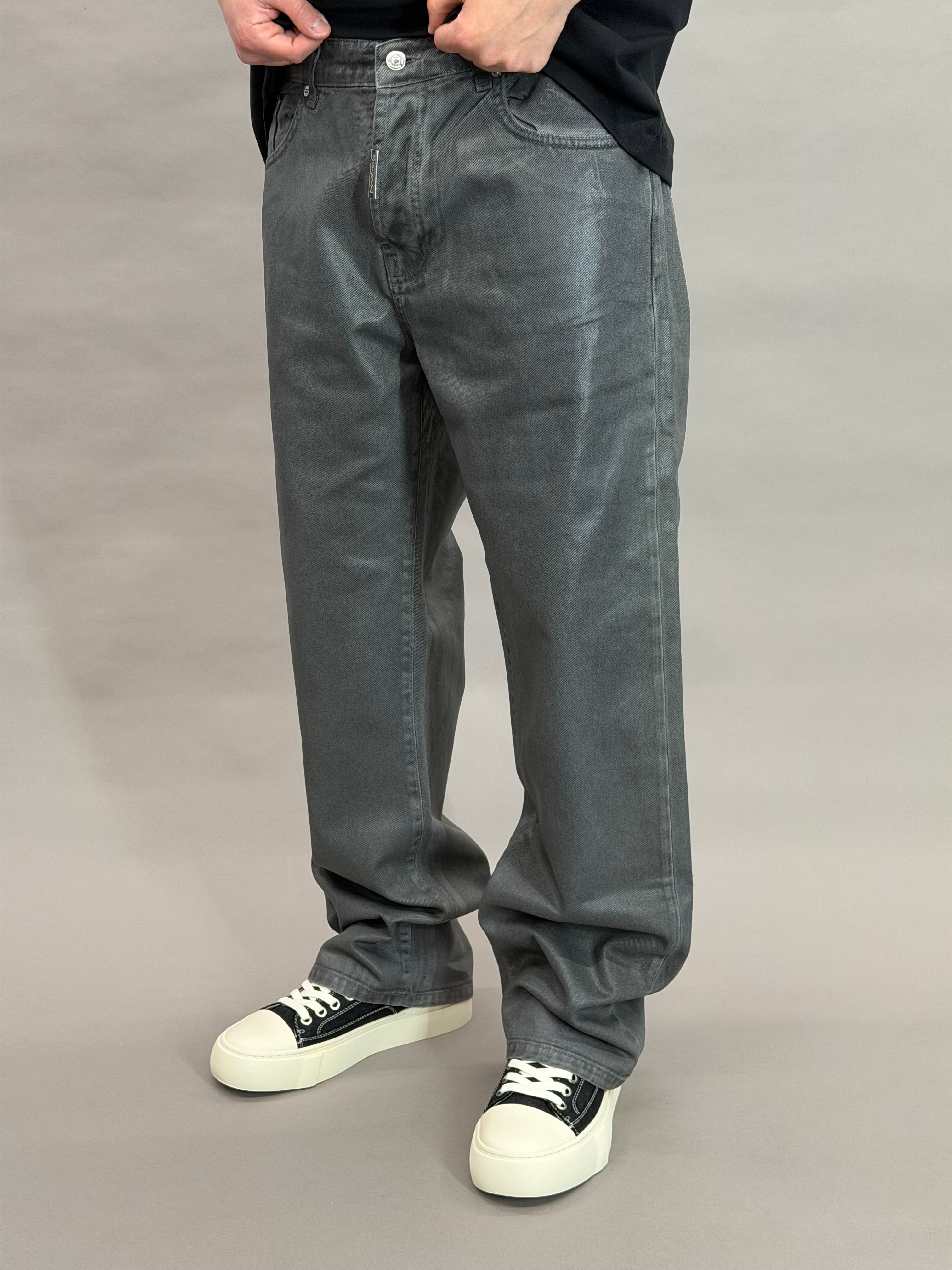 Grey Waxed Leather