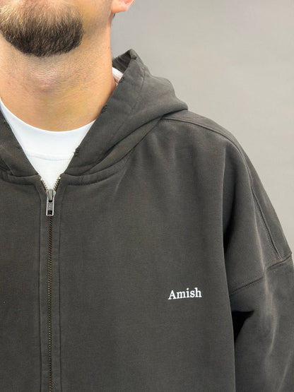 Hood Zip Sweater Micrologo Amish