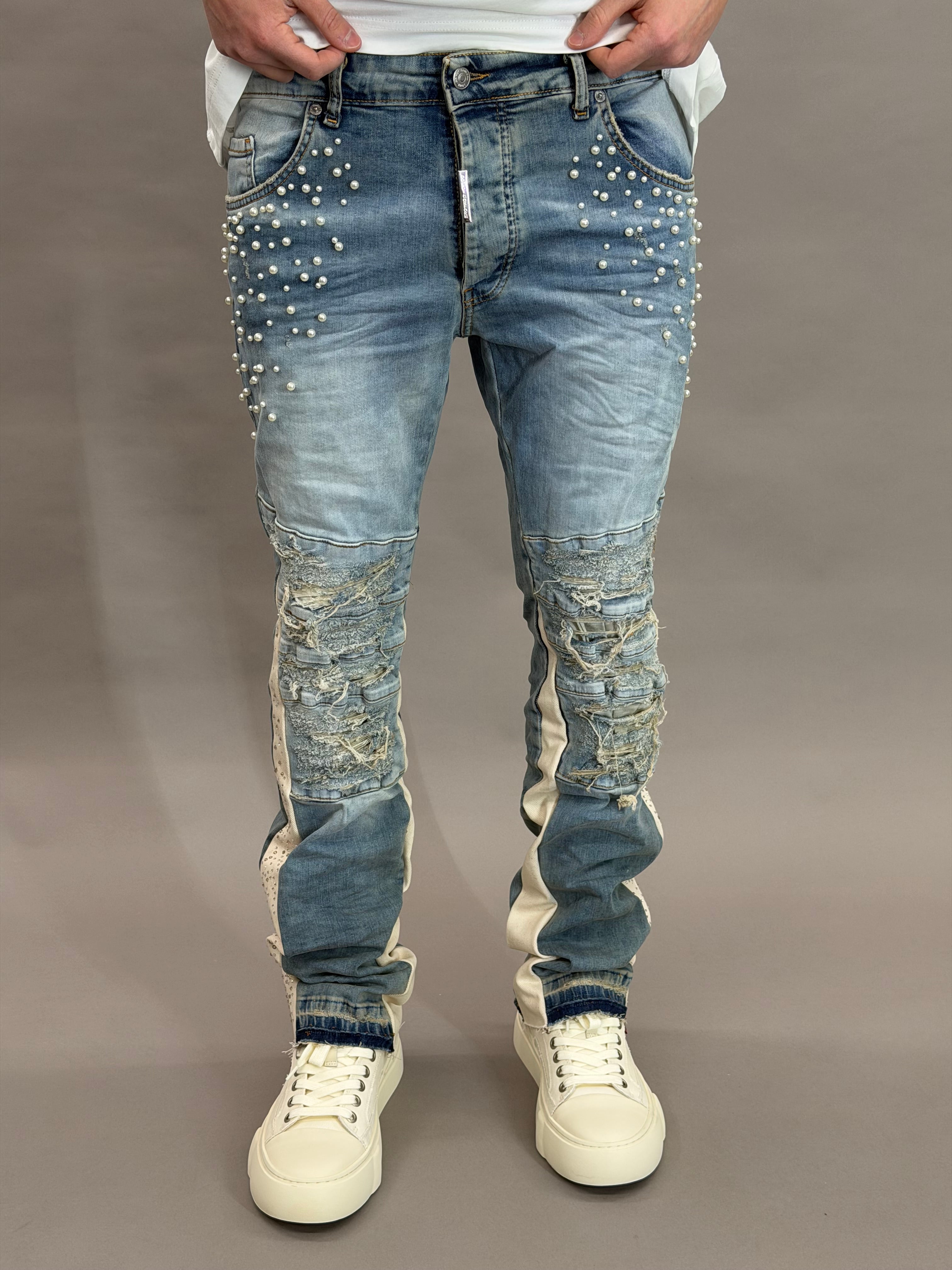 Pearls And Rhinestones Denim