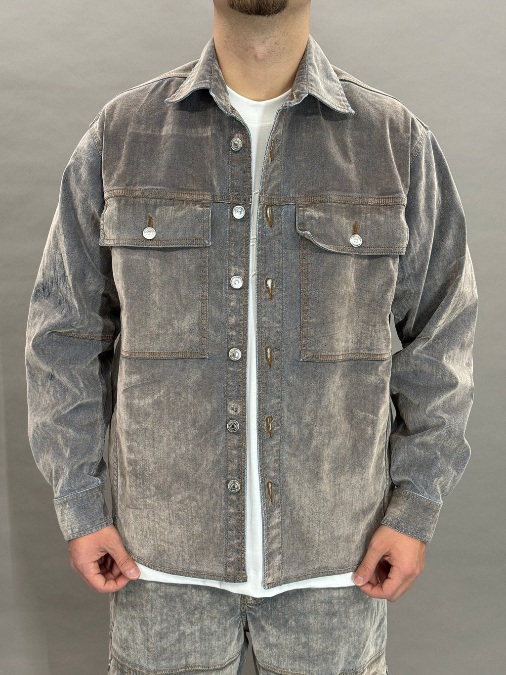 Velvet Denim Coord Grey