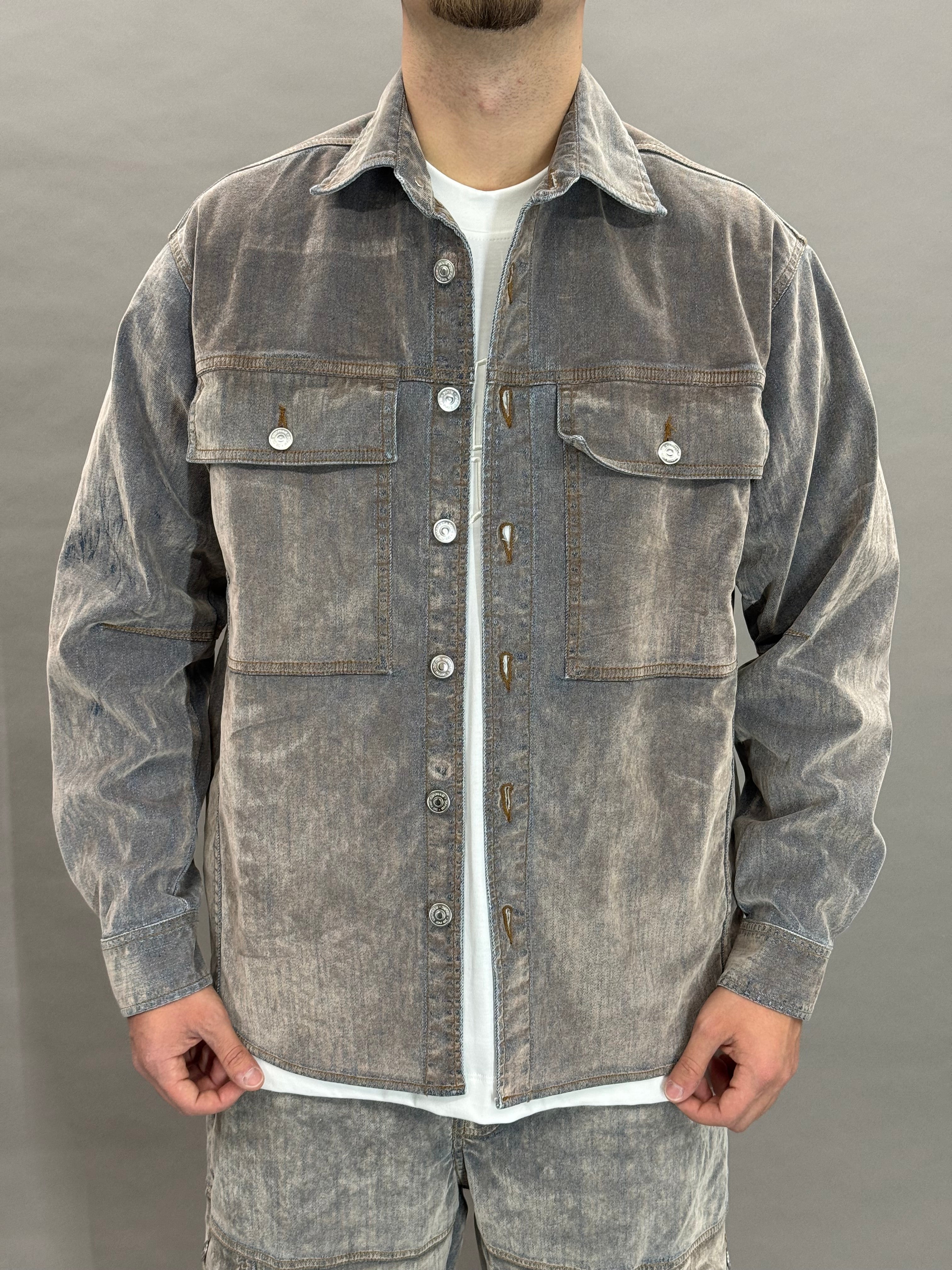 Velvet Denim Coord Grey