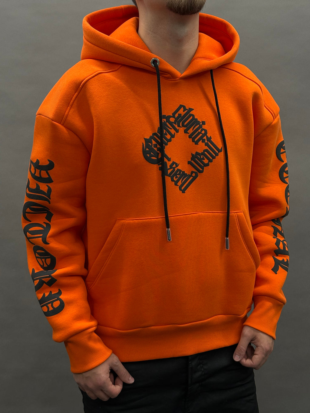 Hooded Print All Sides Orange