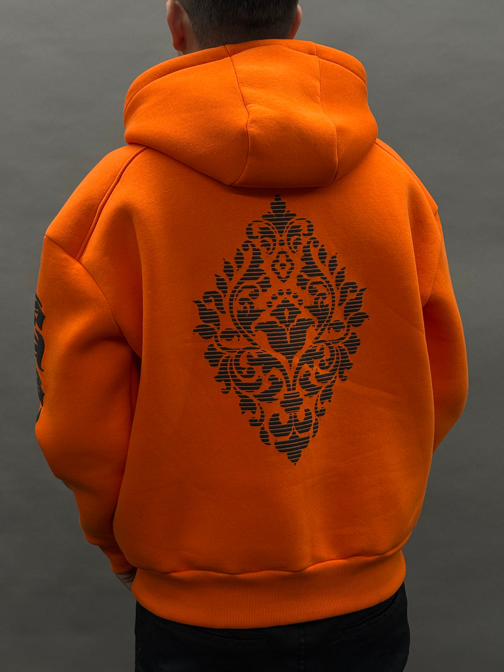 Hooded Print All Sides Orange