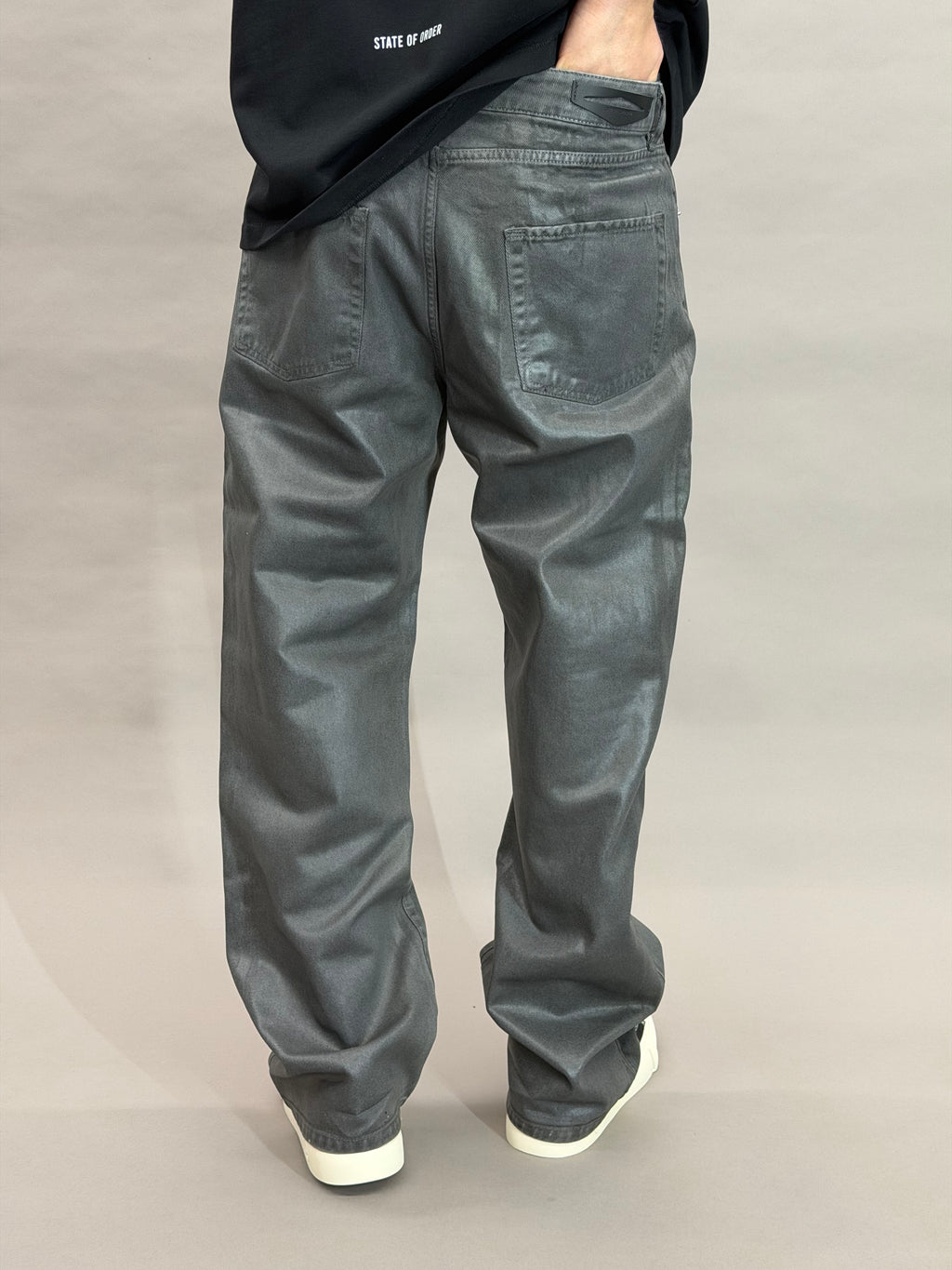 Grey Waxed Leather