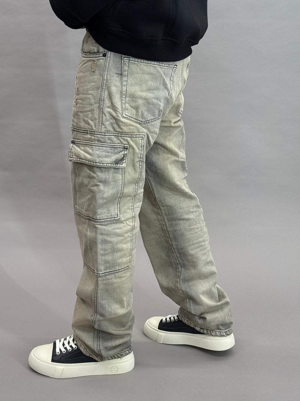 Baggy Cargo Worker Dirty Grey