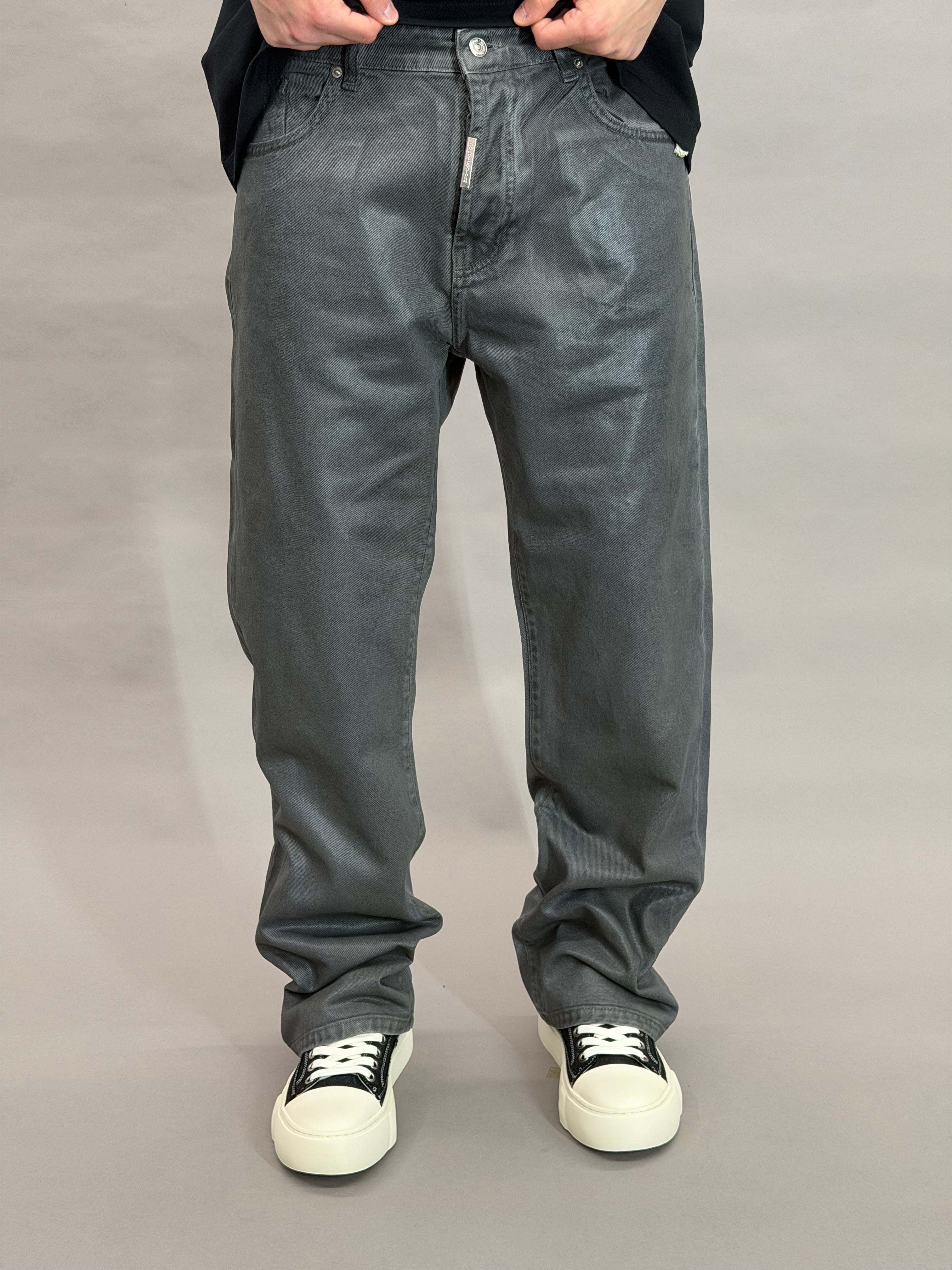 Grey Waxed Leather