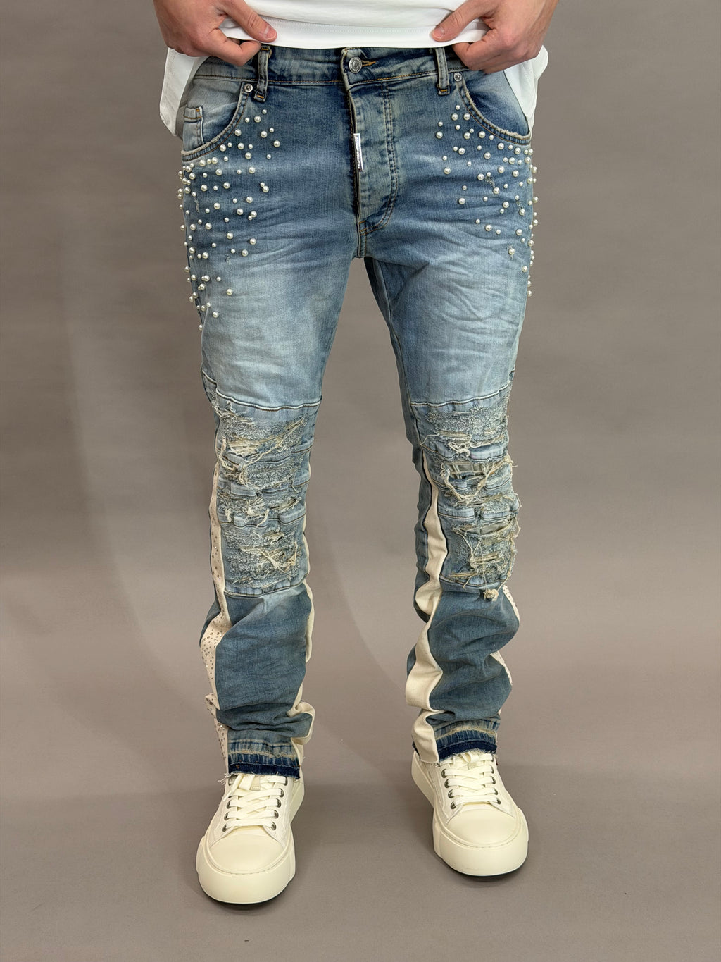 Pearls And Rhinestones Denim