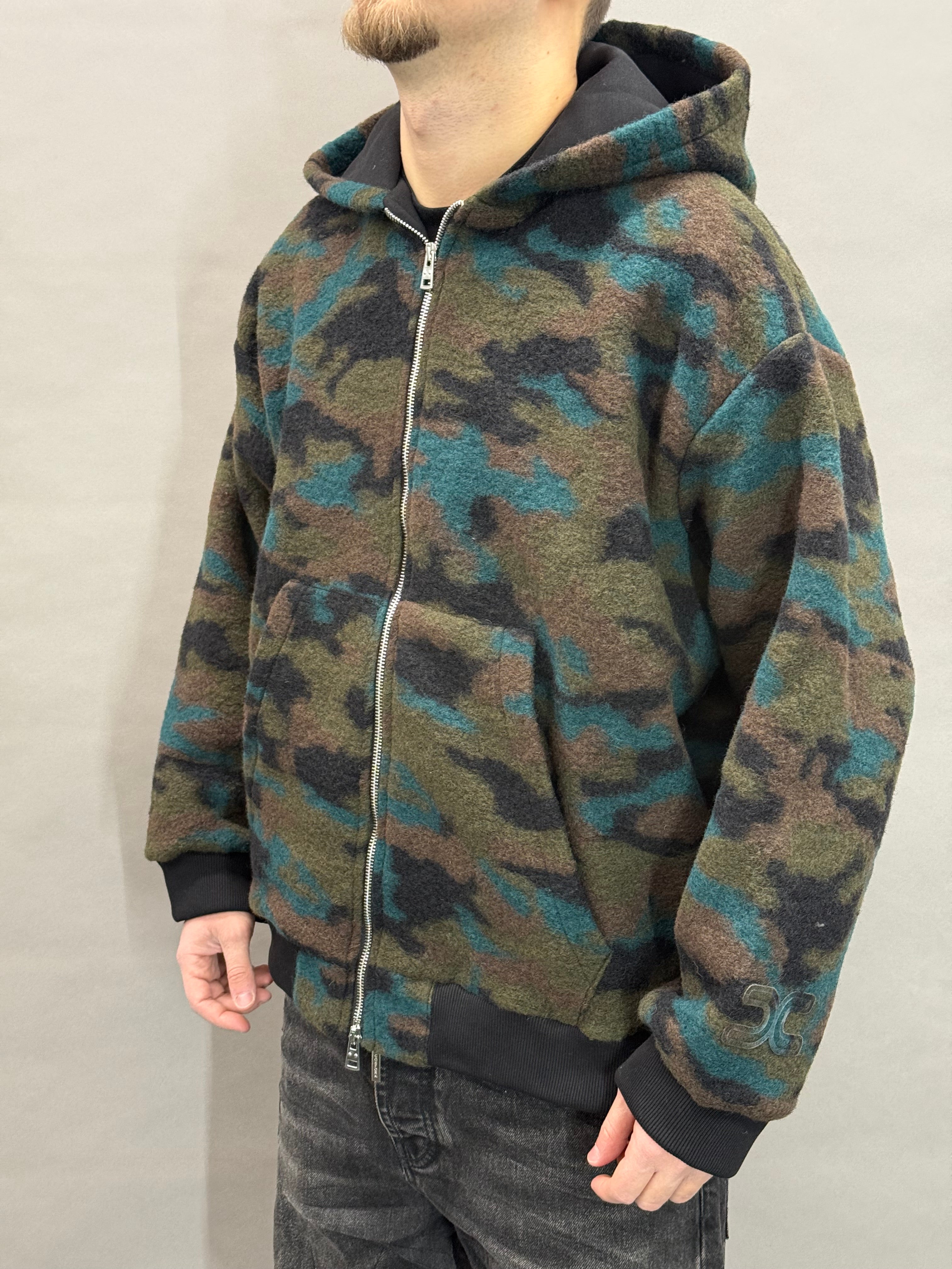 Green Camouflage Woll Hoodie