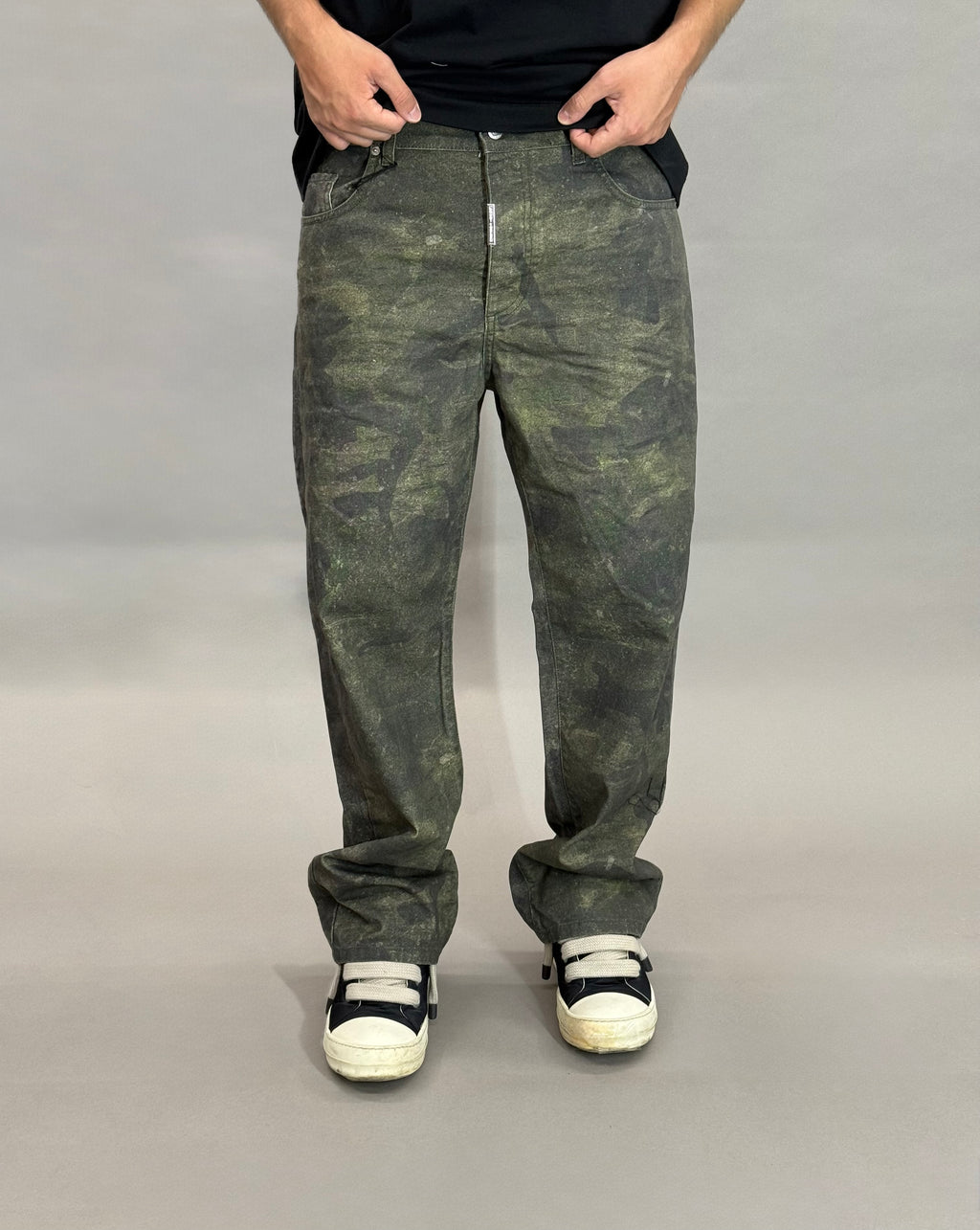 Baggy Denim Green Camouflage