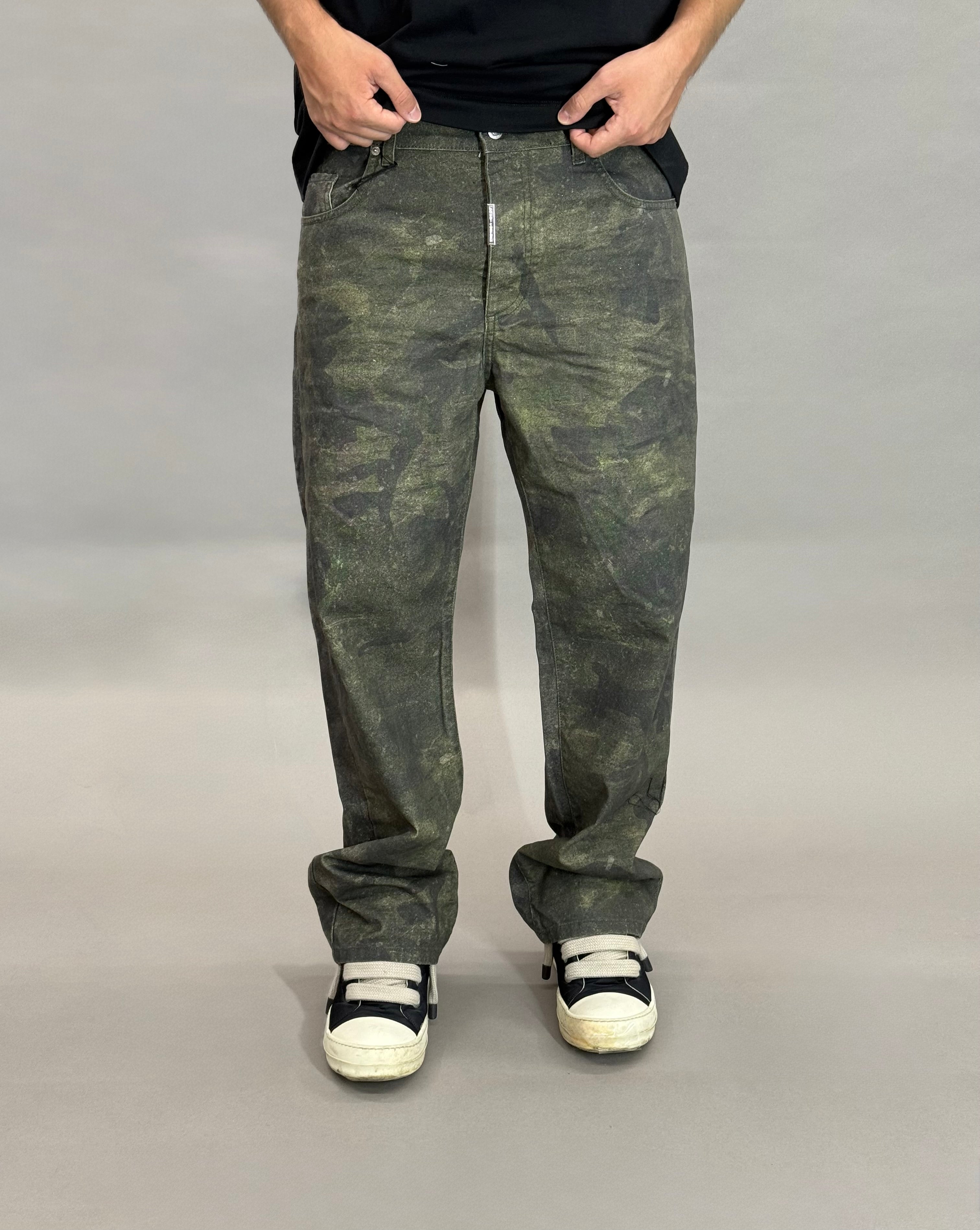 Baggy Denim Green Camouflage