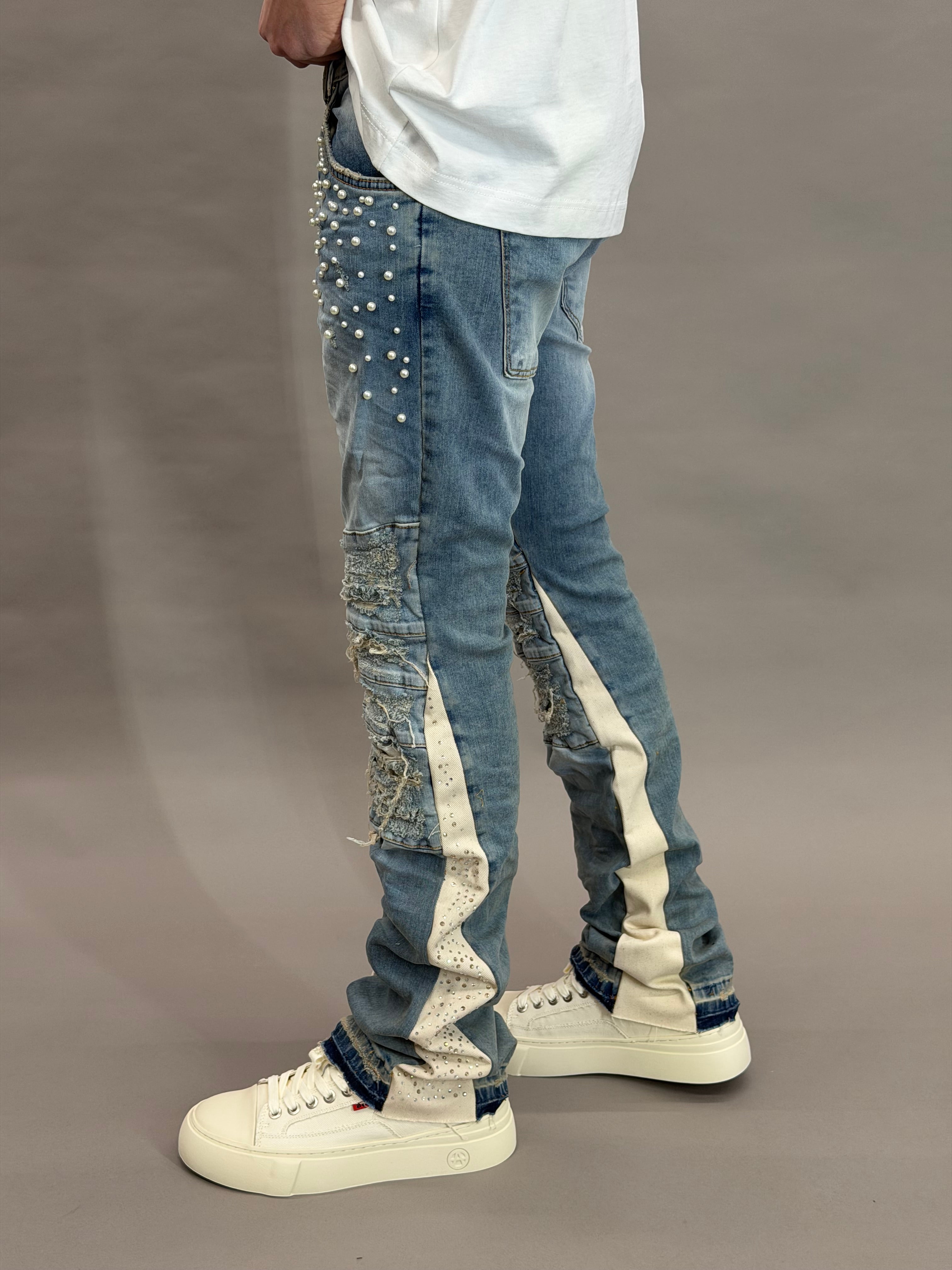 Pearls And Rhinestones Denim